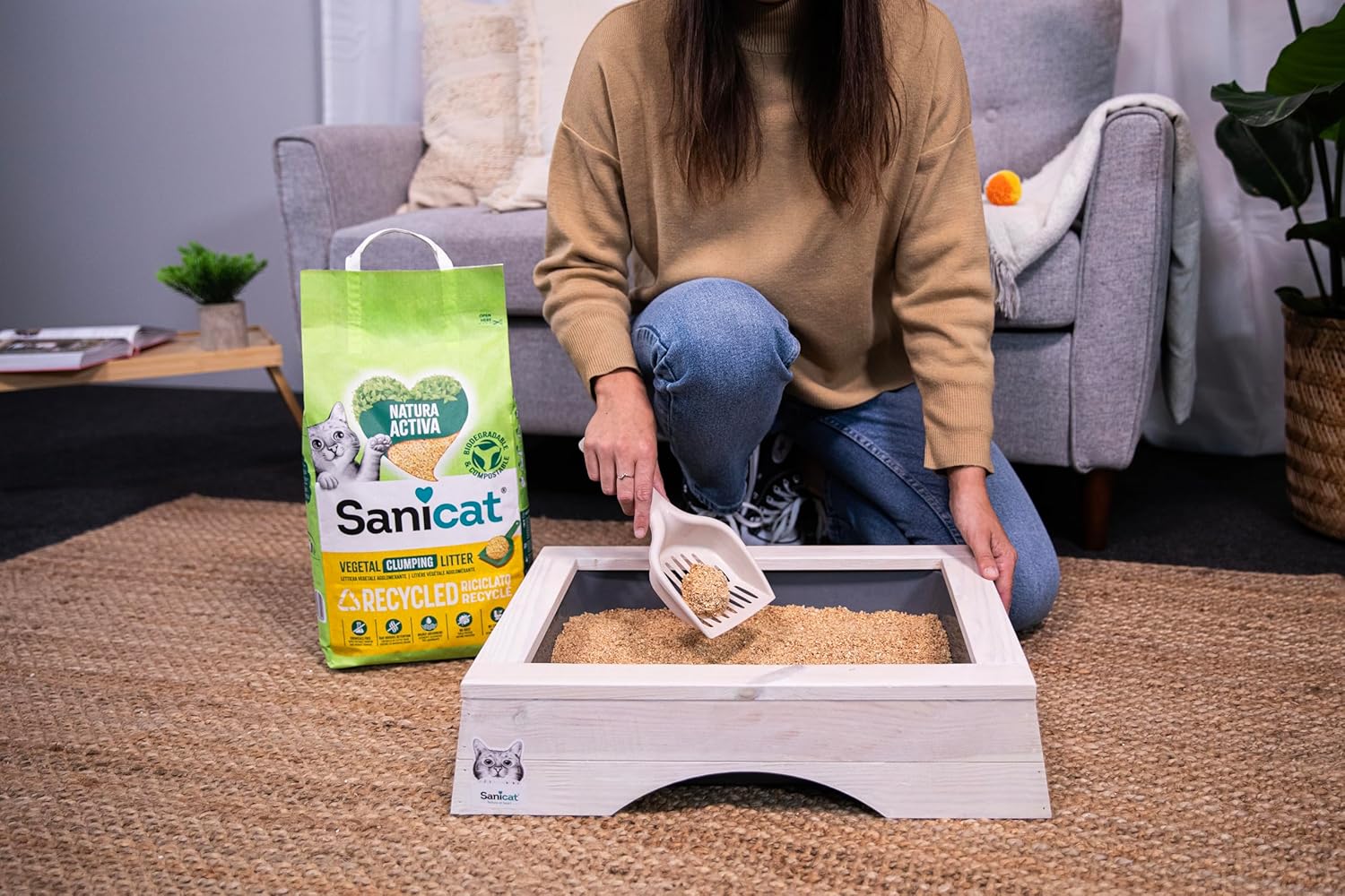 Detalle de Sanicat Recycled Corn Cob Clumping Cat Litter