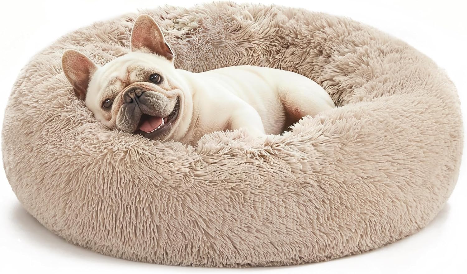Detalle de Love's cabin 24-Inch Faux-Fur Donut Cat Bed with Raised Rim