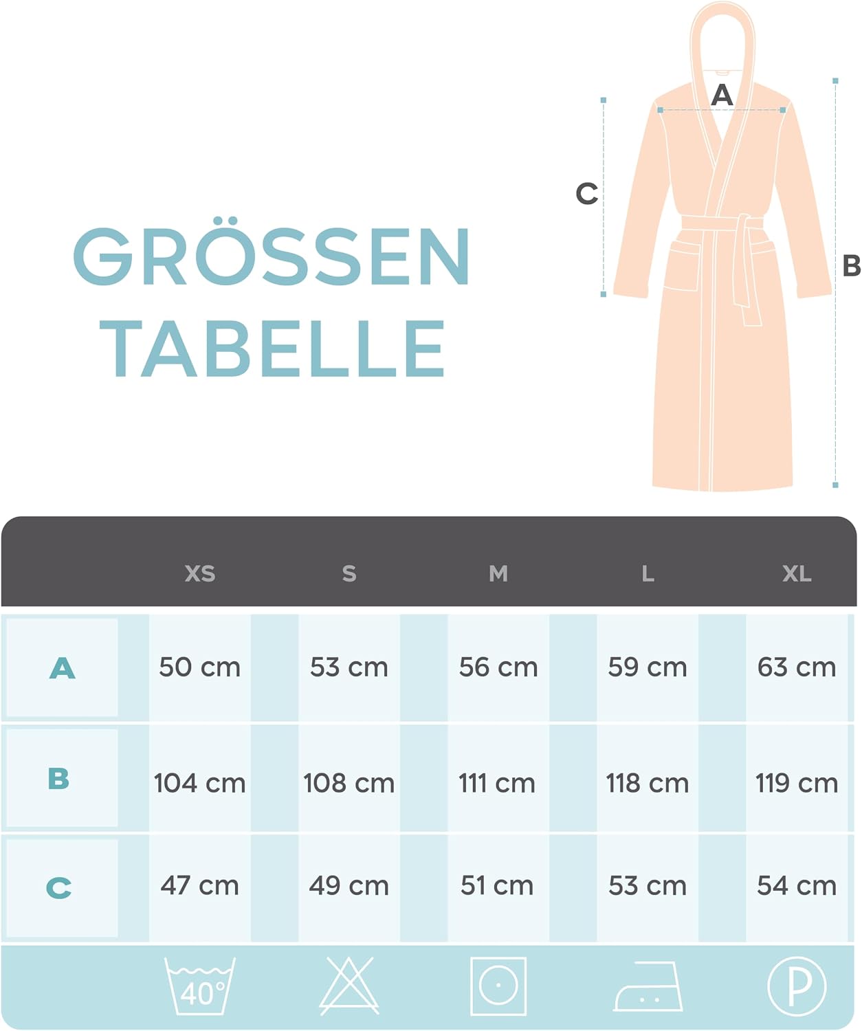 Detalle de Twinzen Bademantel Damen aus 100% Baumwolle (OEKO-TEX®), mit Kapuze, 2 Taschen und Gürtel
