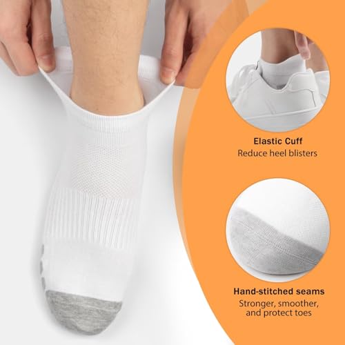 Thumbnail 3 de YouShow White Ankle Socks for Women & Men – 10 Pairs, Soft Cotton, Breathable Knit
