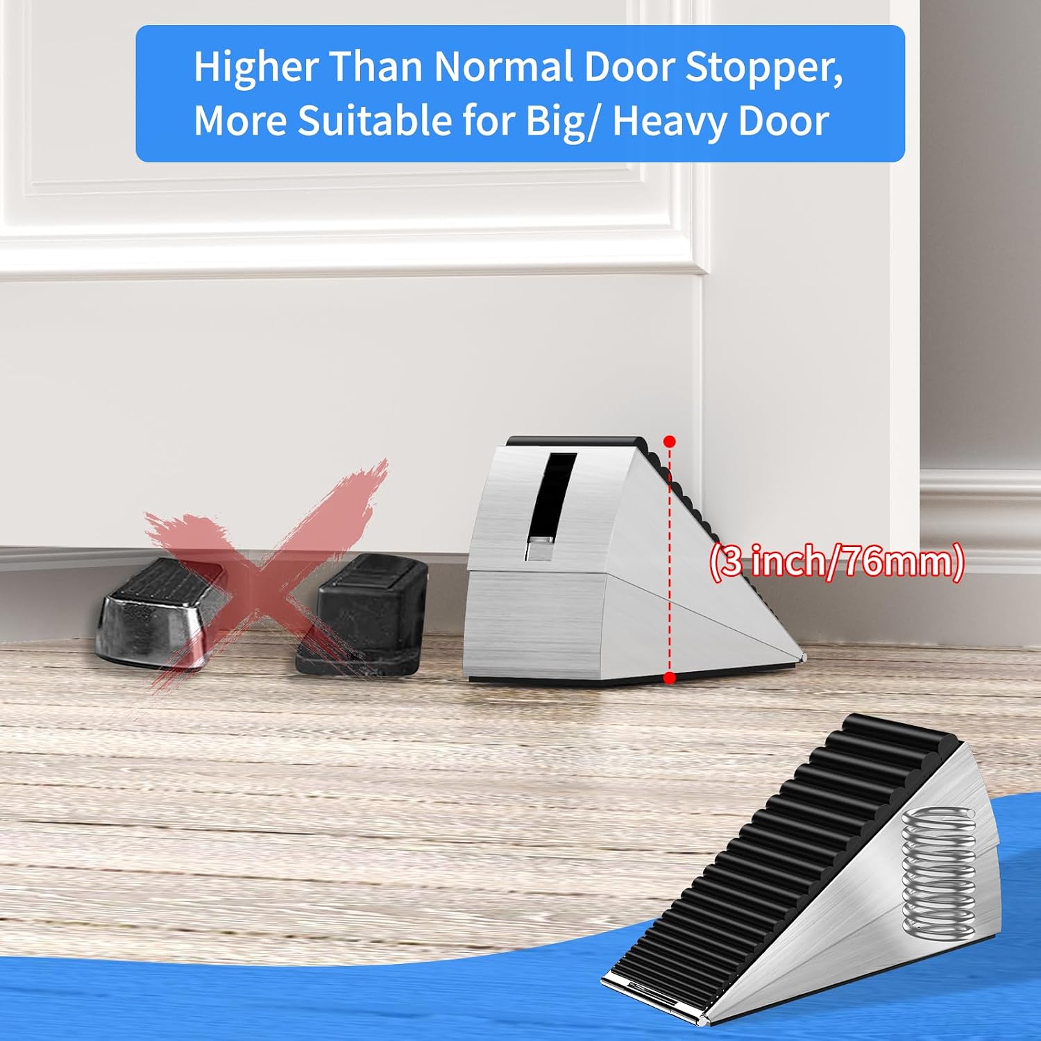 Thumbnail 1 de Mzsyxxm Heavy Duty Door Stoppers, 2-Pack Metal Spring Door Wedges