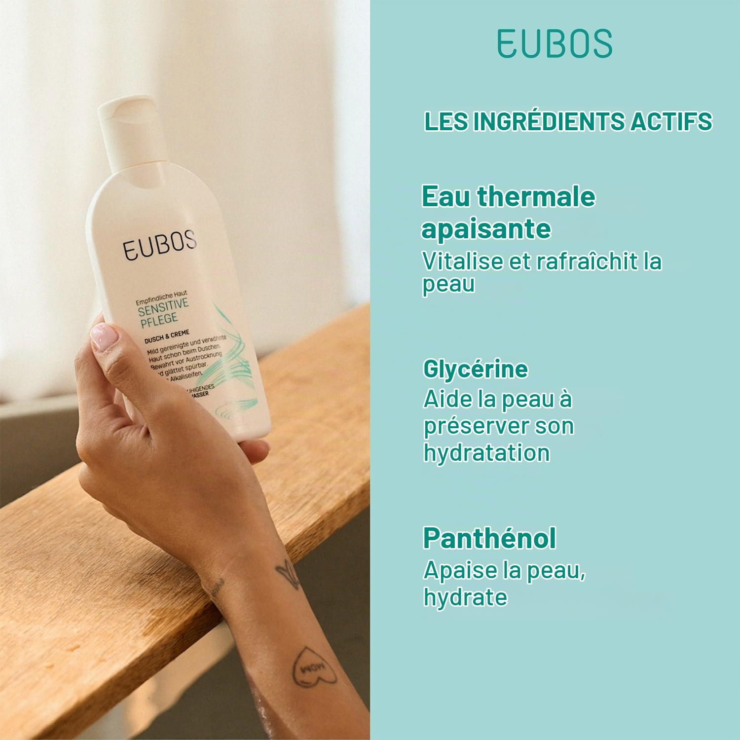 Detalle de EUBOS SENSITIVE Douche & Crème 200 ml voor dagelijkse reiniging