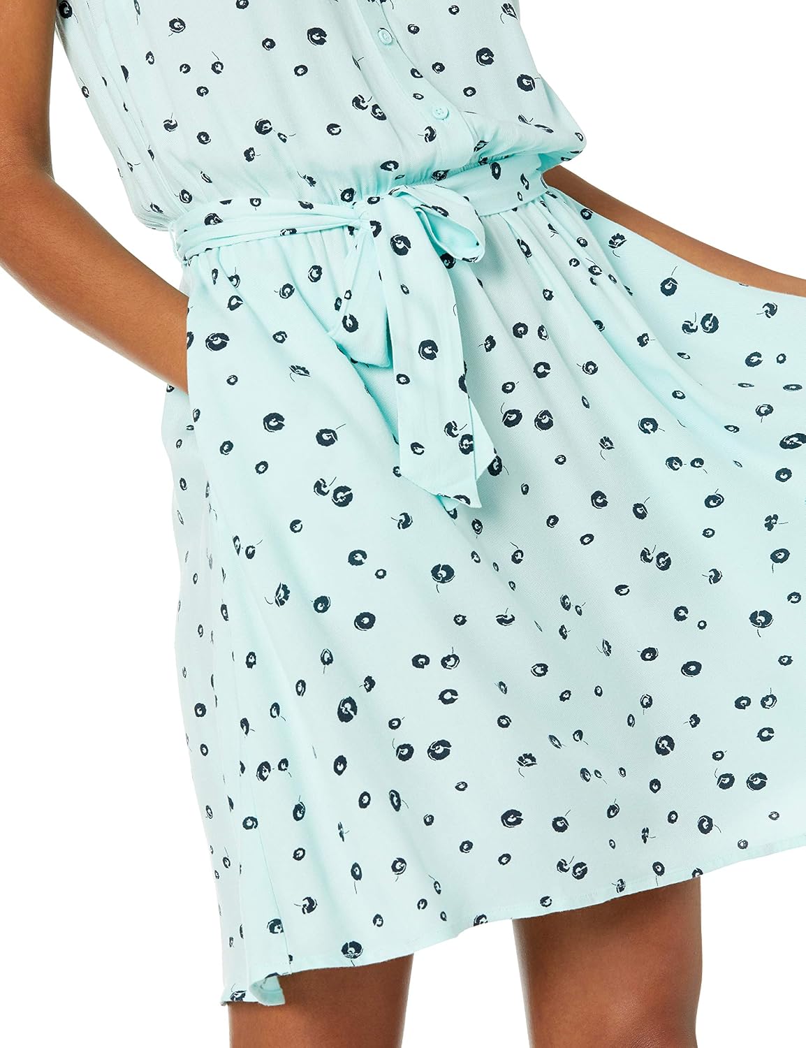 Detalle de Amazon Essentials Women's Relaxed Fit Casual Sleeveless V-Neck Swing Shirt Dress