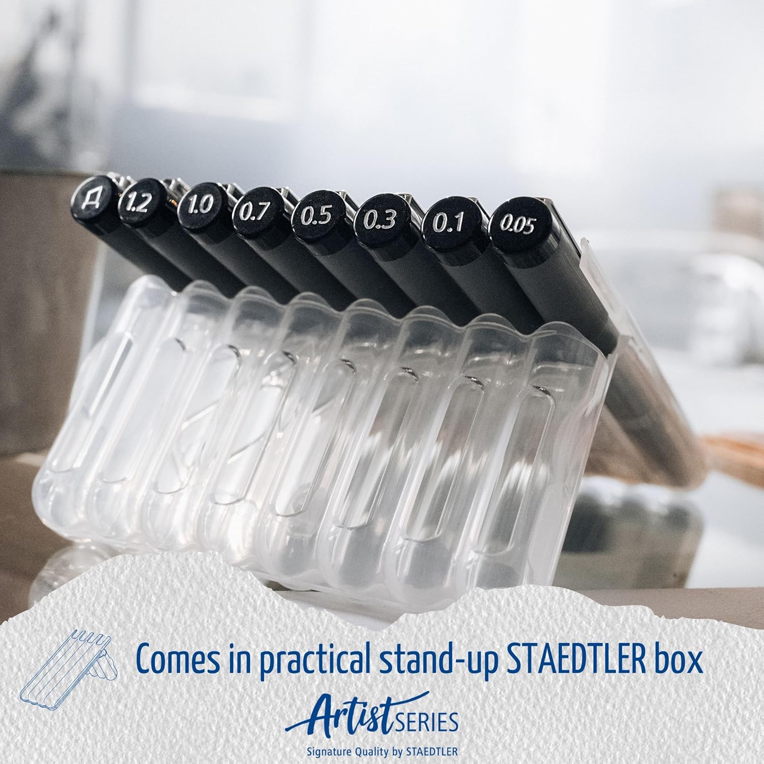 Detalle 2 de STAEDTLER Pigment Liner 308 Fineliner – Schwarz, 6er Box