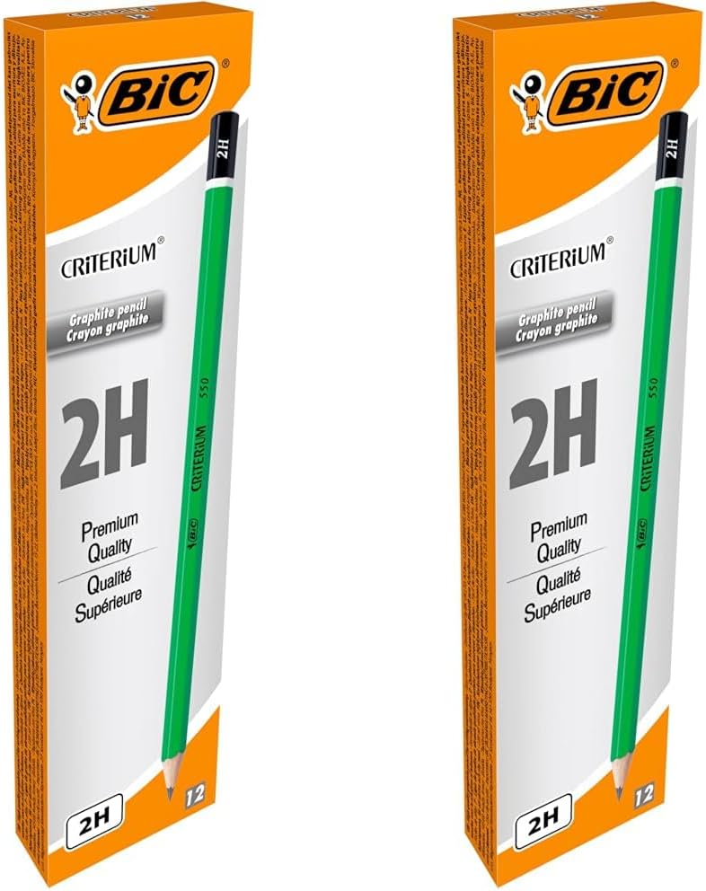Thumbnail 5 de BIC Ecriture Criterium 550 – Crayons à papier 4B, mine grasse et résistante, boîte de 12 (gris)