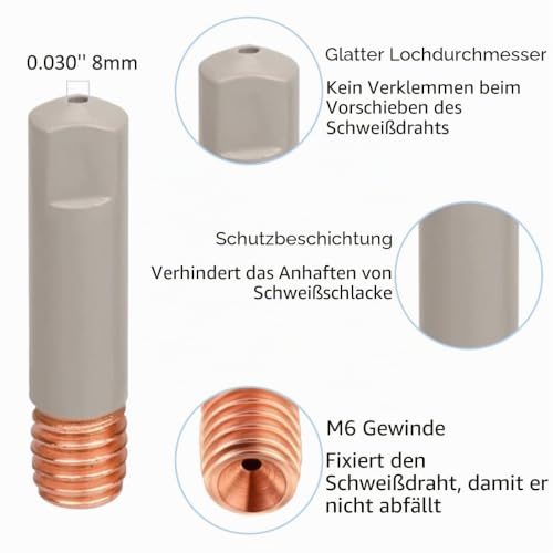 Detalle 2 de EATBALE MIG/MAG-Zubehörset für 15AK/MB15 mit beschichteten Gasdüsen und 0,8-mm-Kontaktspitzen