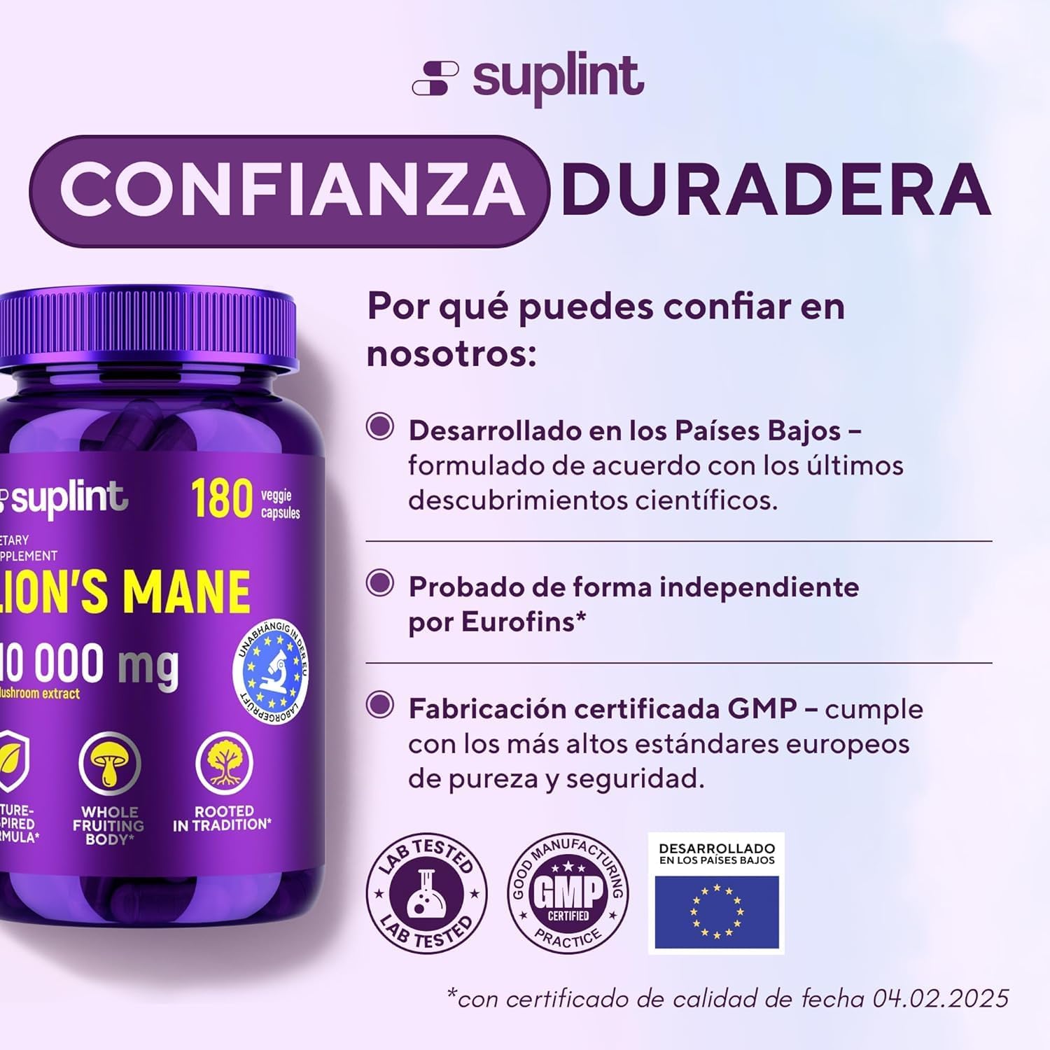 Detalle 2 de Melena de León Cápsulas 10.000 mg 180 cápsulas