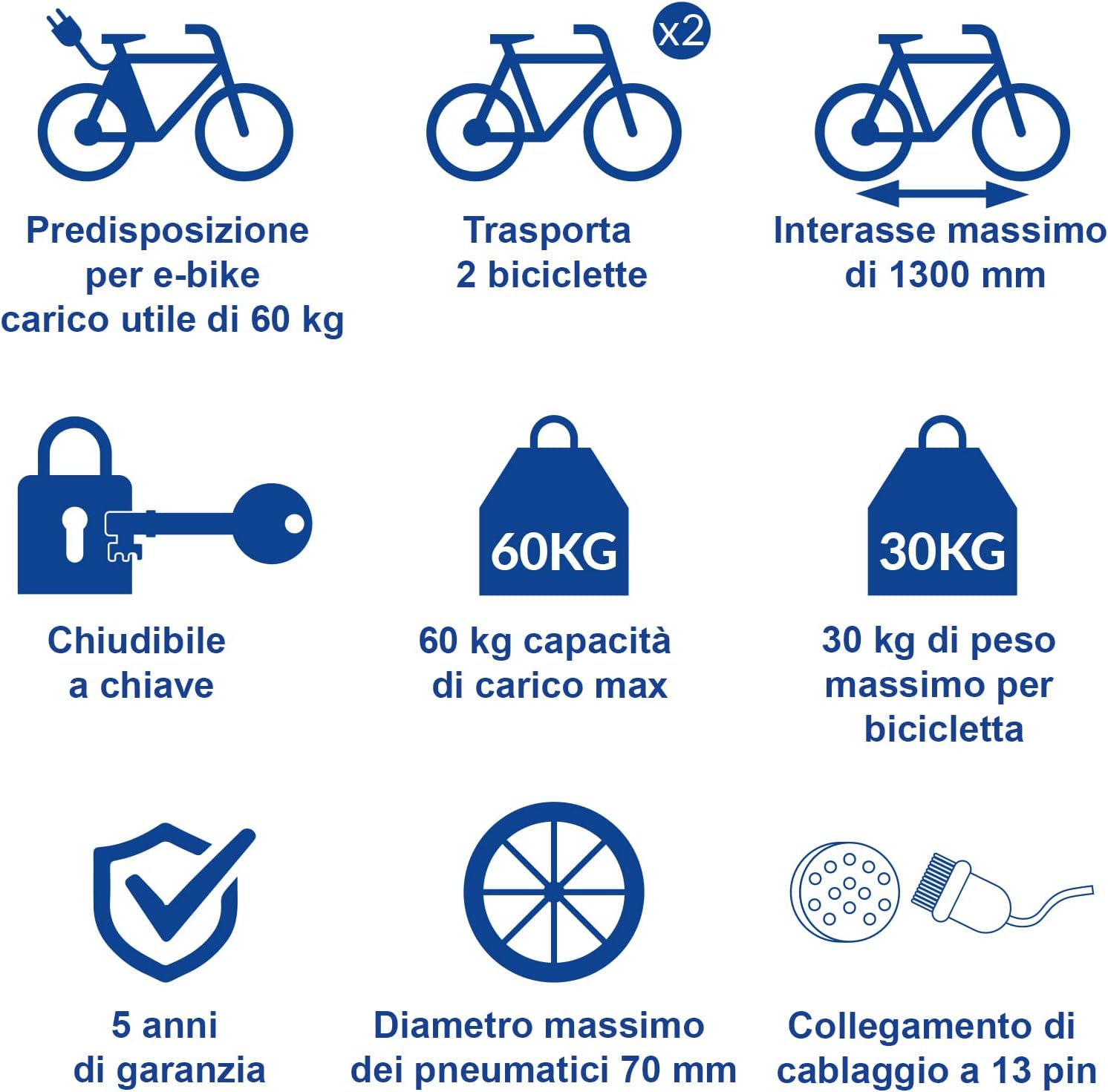 Thumbnail 2 de Westfalia Portabici Bikelander Classic per Gancho di Traino 2 Bici, Adatto per E-bike, Ribaltabile e Pieghevole