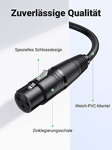 Detalle de UGREEN XLR-Kabel 3-polig, Stereo-Mikrofonkabel, 2 m