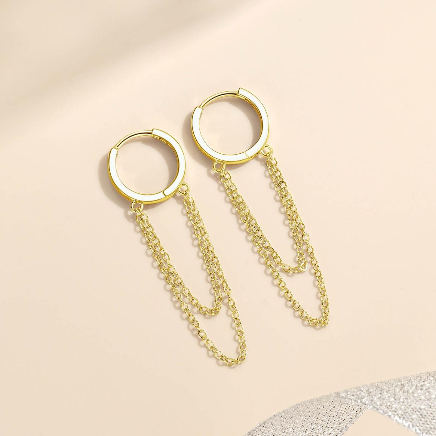 Thumbnail 2 de Zolkamery Silber Creolen Ohrringe für Damen aus 925 Sterling Silber mit Quasten