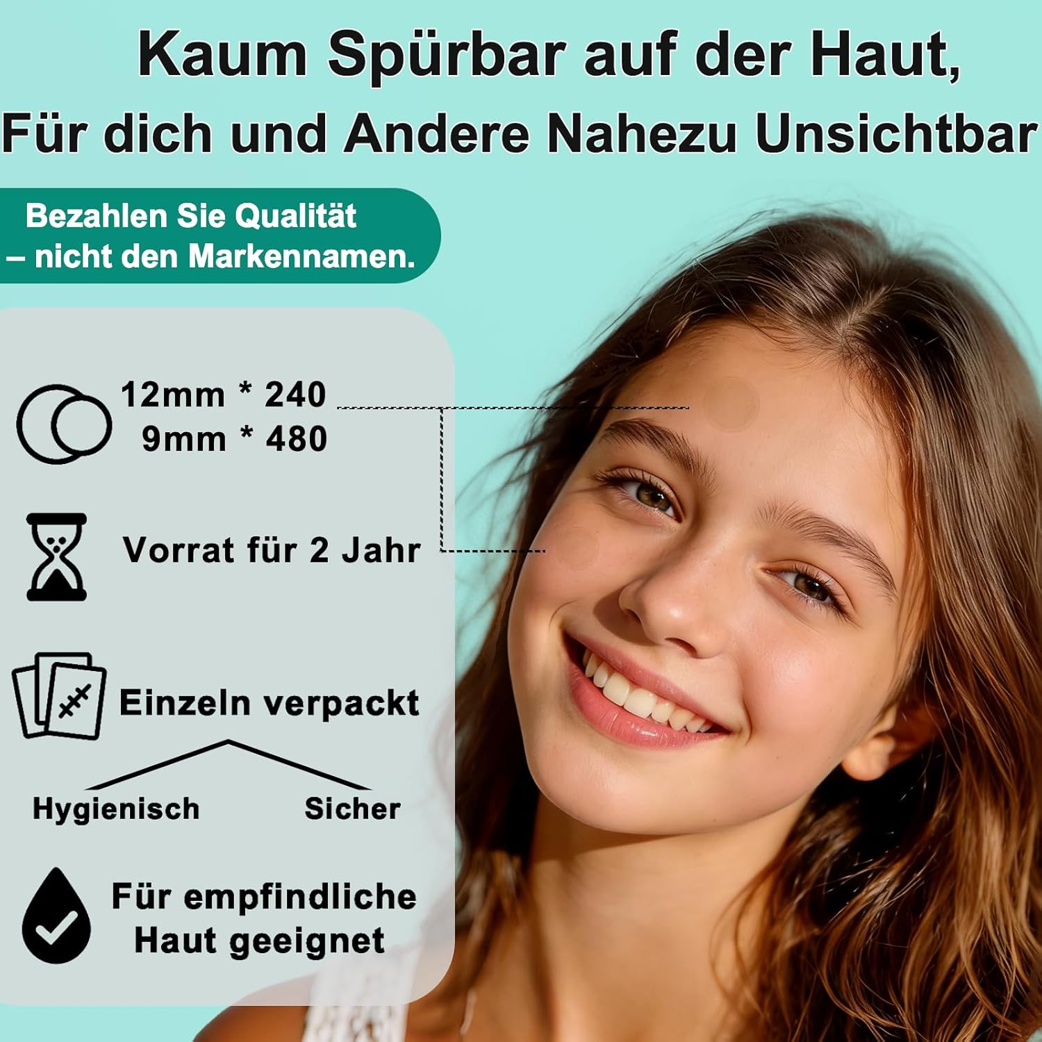Detalle de Zosilong 720 unsichtbare Pickel-Patches – hautfreundliche Pimple Patches für Tag & Nacht
