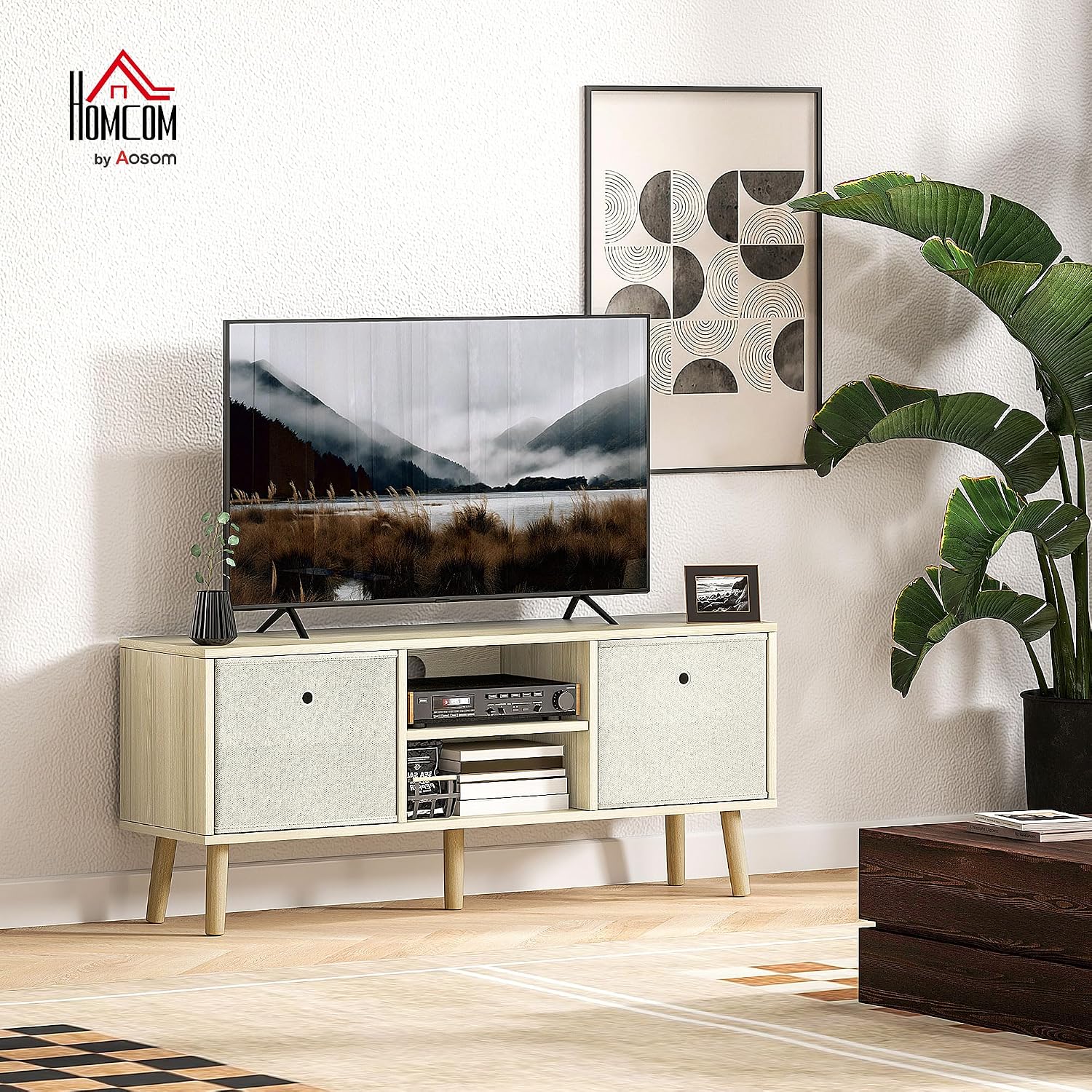 Thumbnail 1 de HOMCOM Mueble de TV 110 cm beige