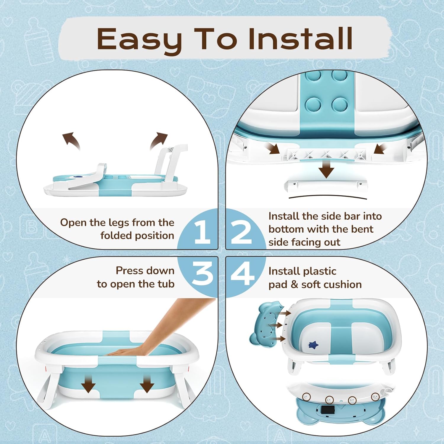 Thumbnail 5 de COOSEYA Babywanne 0-18 Monate Blau