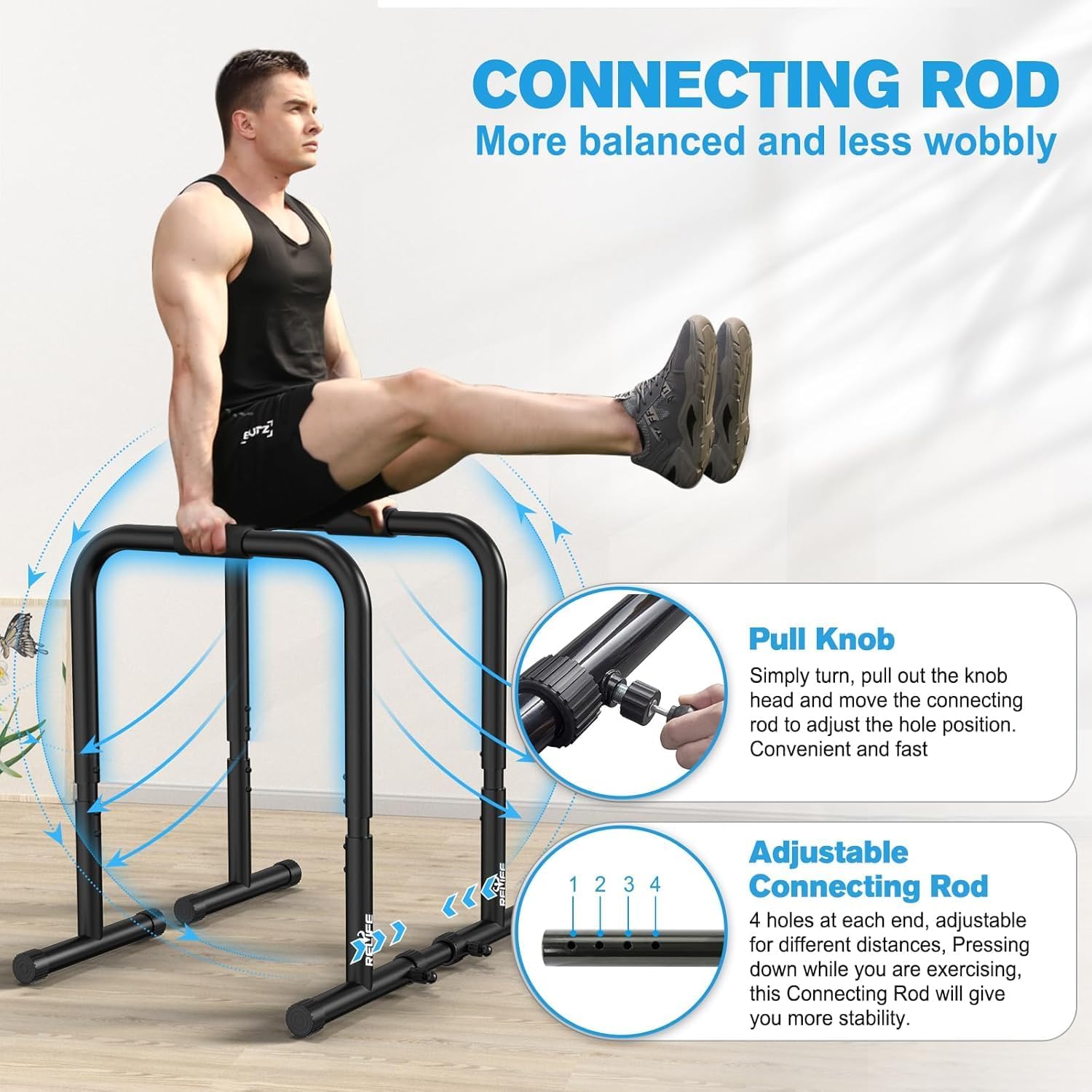 Thumbnail 4 de RELIFE REBUILD YOUR LIFE Dip Station – verstellbare Dip Bar, Parallettes und Push-Up Ständer