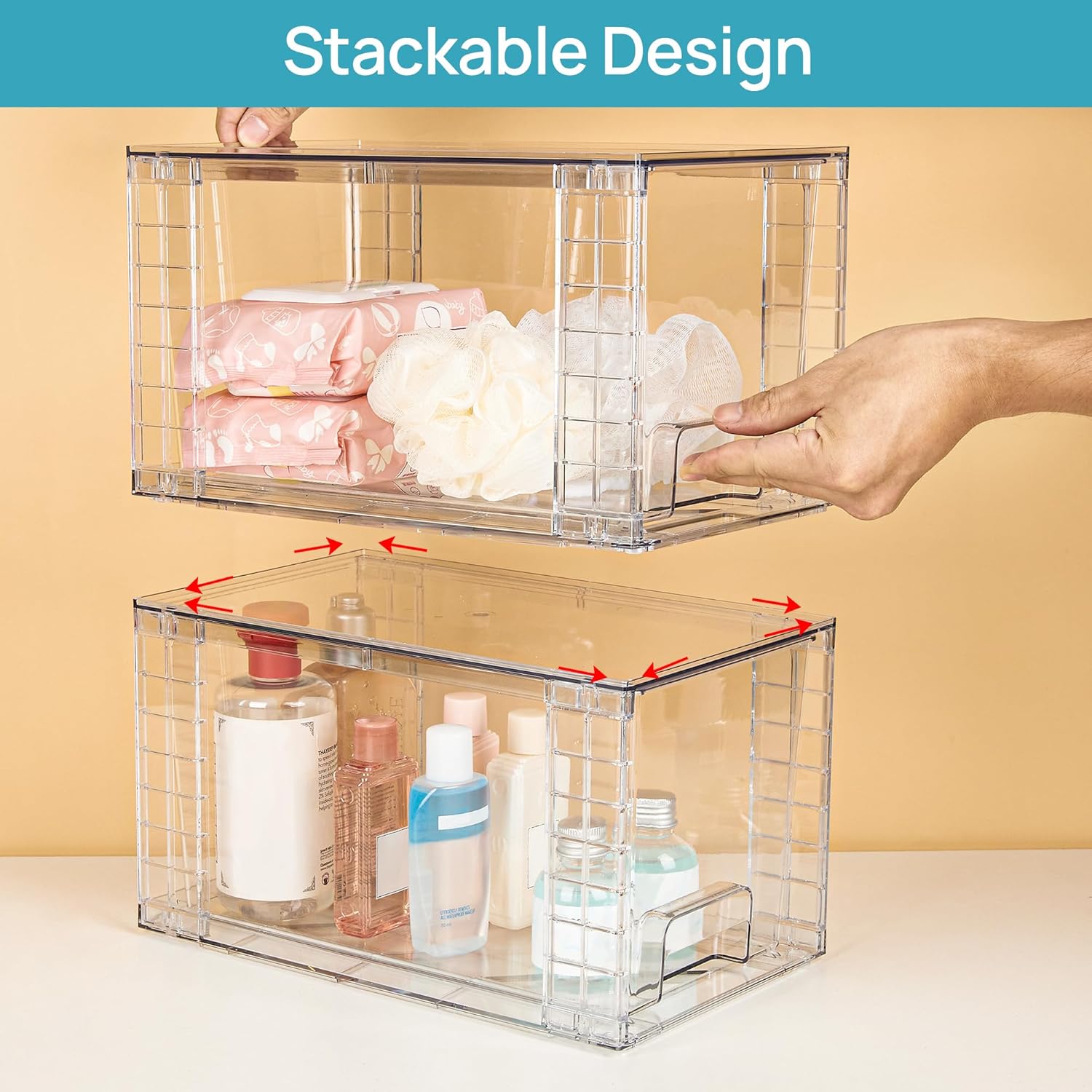 Detalle 2 de Vtopmart 2 Pack Large Stackable Storage Drawer organizers