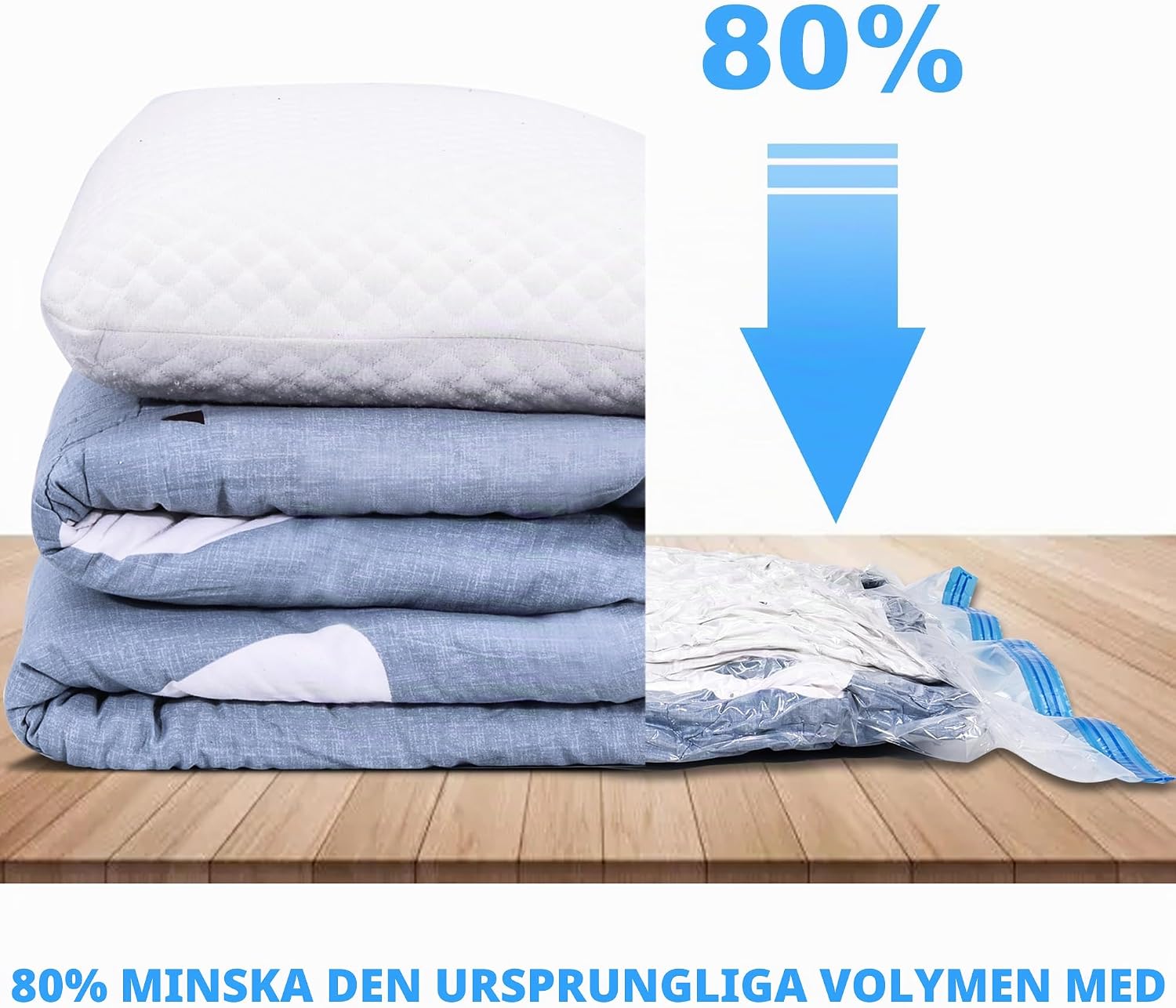 Detalle 1 de ZWMYF vakuumförvaringspåsar 60 × 40 cm, 6-pack med turboventil