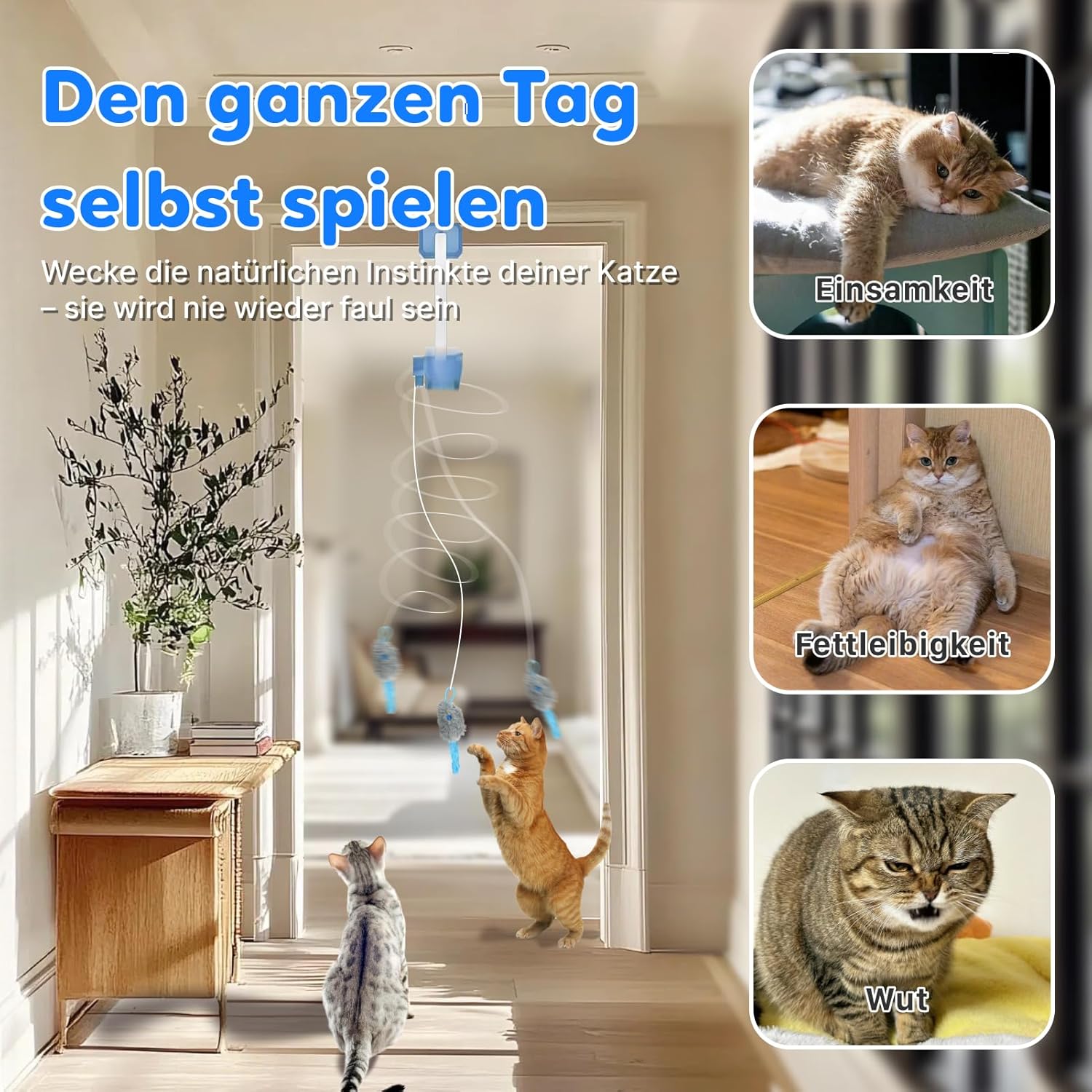 Thumbnail 6 de Heepoohoma Elektrisches Katzenspielzeug mit Fernbedienung – Interaktives Indoor-Spielsystem