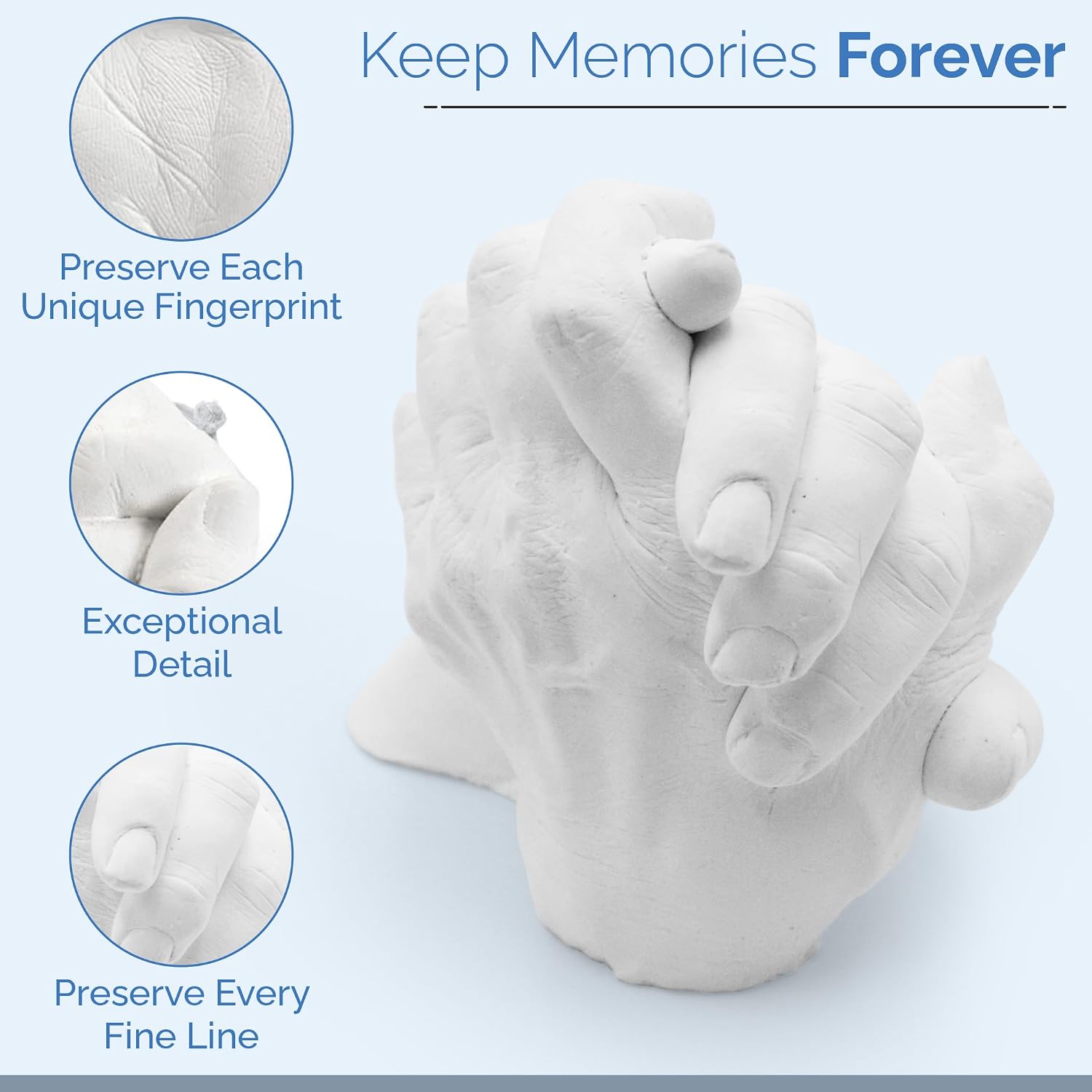 Detalle de Moulding Memories 3D DIY Hand Casting Kit for Couples, Babies, Kids & Adults