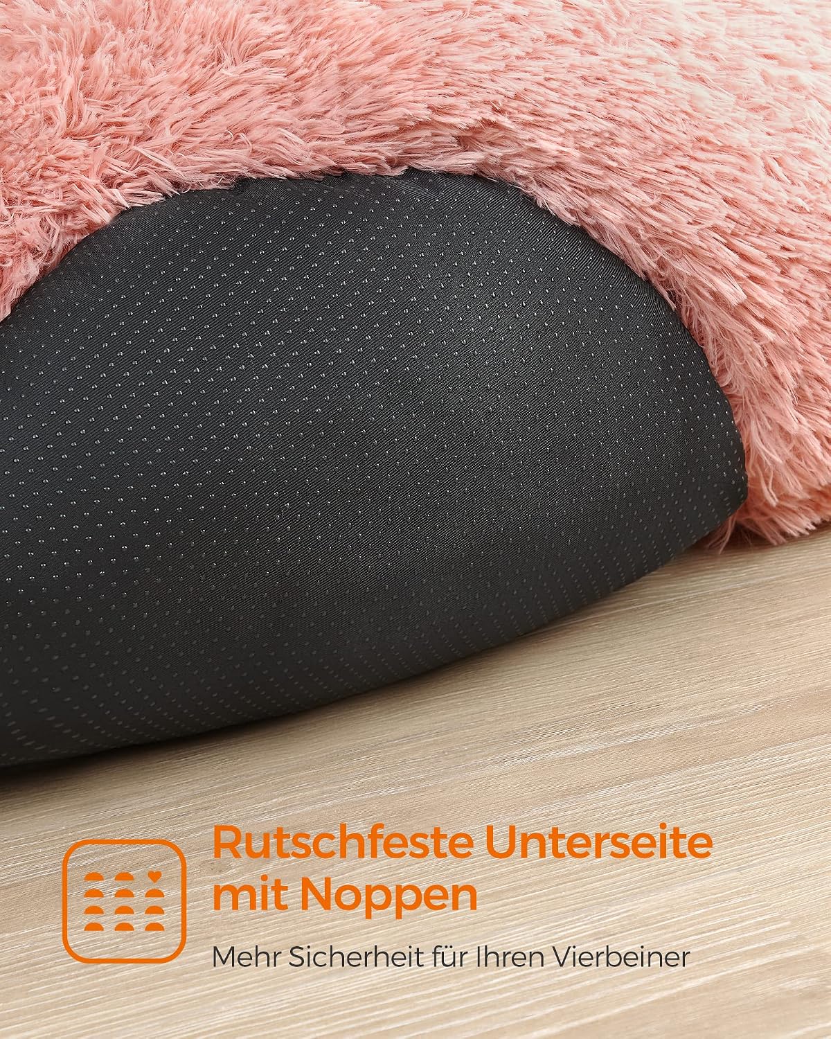 Thumbnail 6 de Feandrea Donut-Hundebett flauschig pink, 60 cm Durchmesser