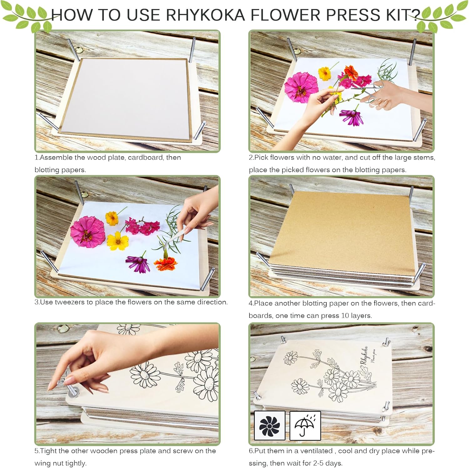 Thumbnail 4 de Rhykoka Large Flower Press Kit 10 Layers