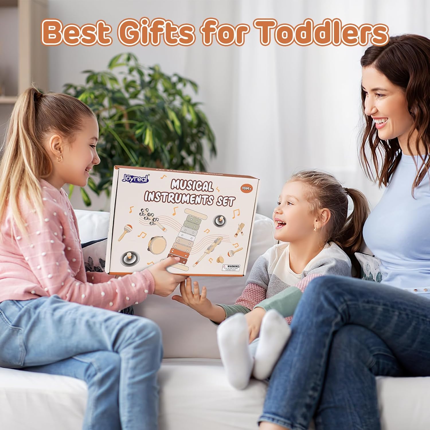 Thumbnail 6 de Joyreal Kids Musical Instruments Montessori Wooden Toy Set (18M+) – Neutral boho percussion and xylophone