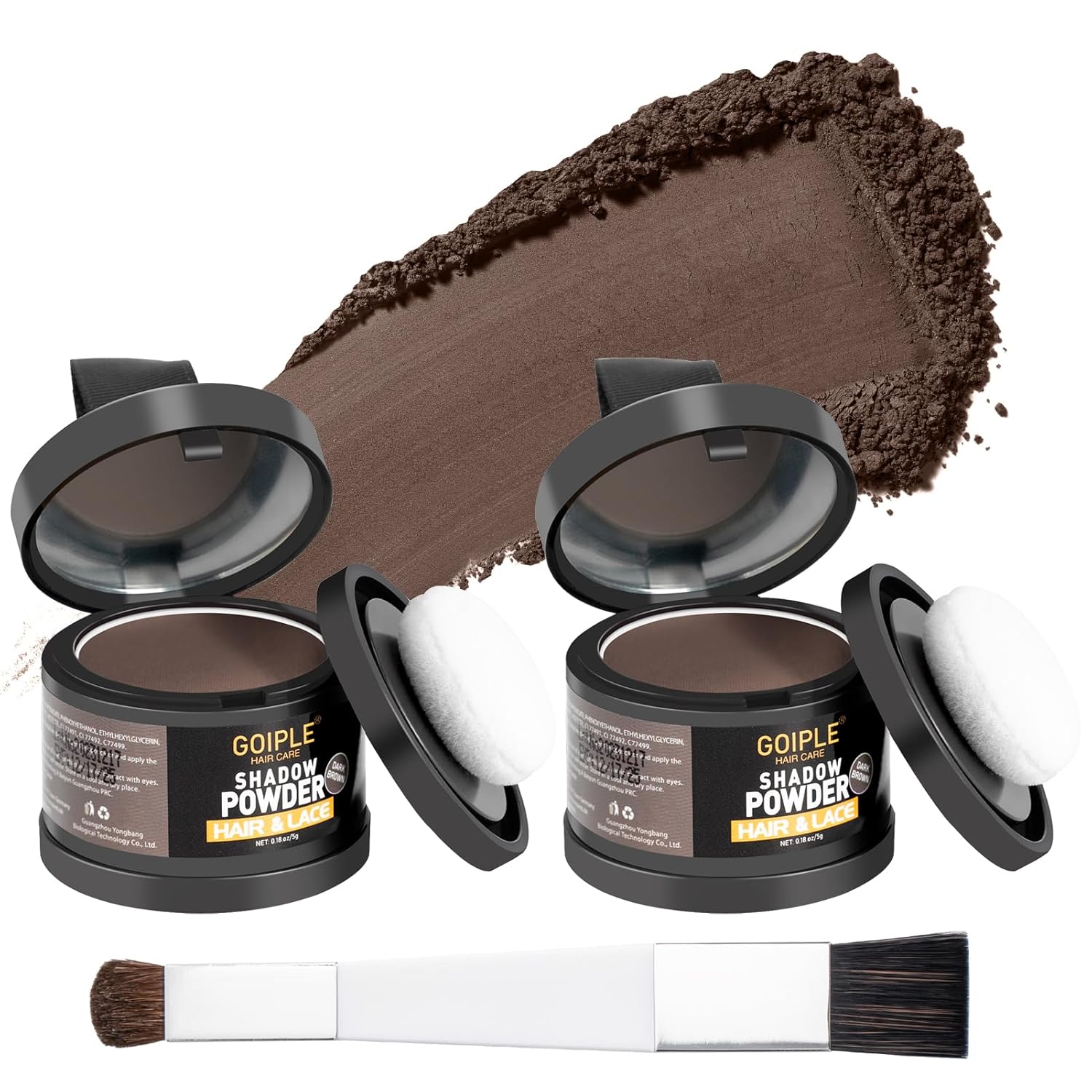 Detalle de lockmio Root Cover Up Powder, Dark Brown Hairline Touch-Up, 2-Pack