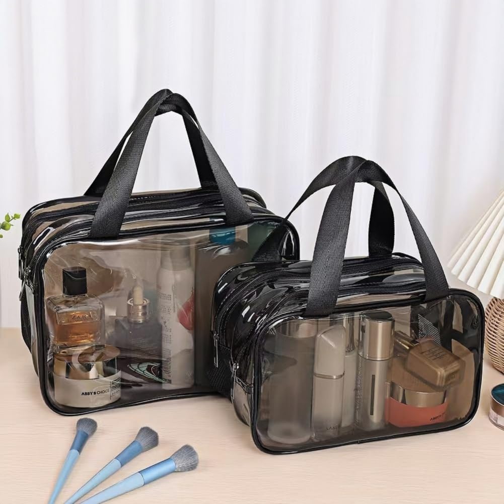 Detalle 2 de Aucuu Trousse de Toilette Voyage – Grande capacité, compartiments séparés et PVC transparent