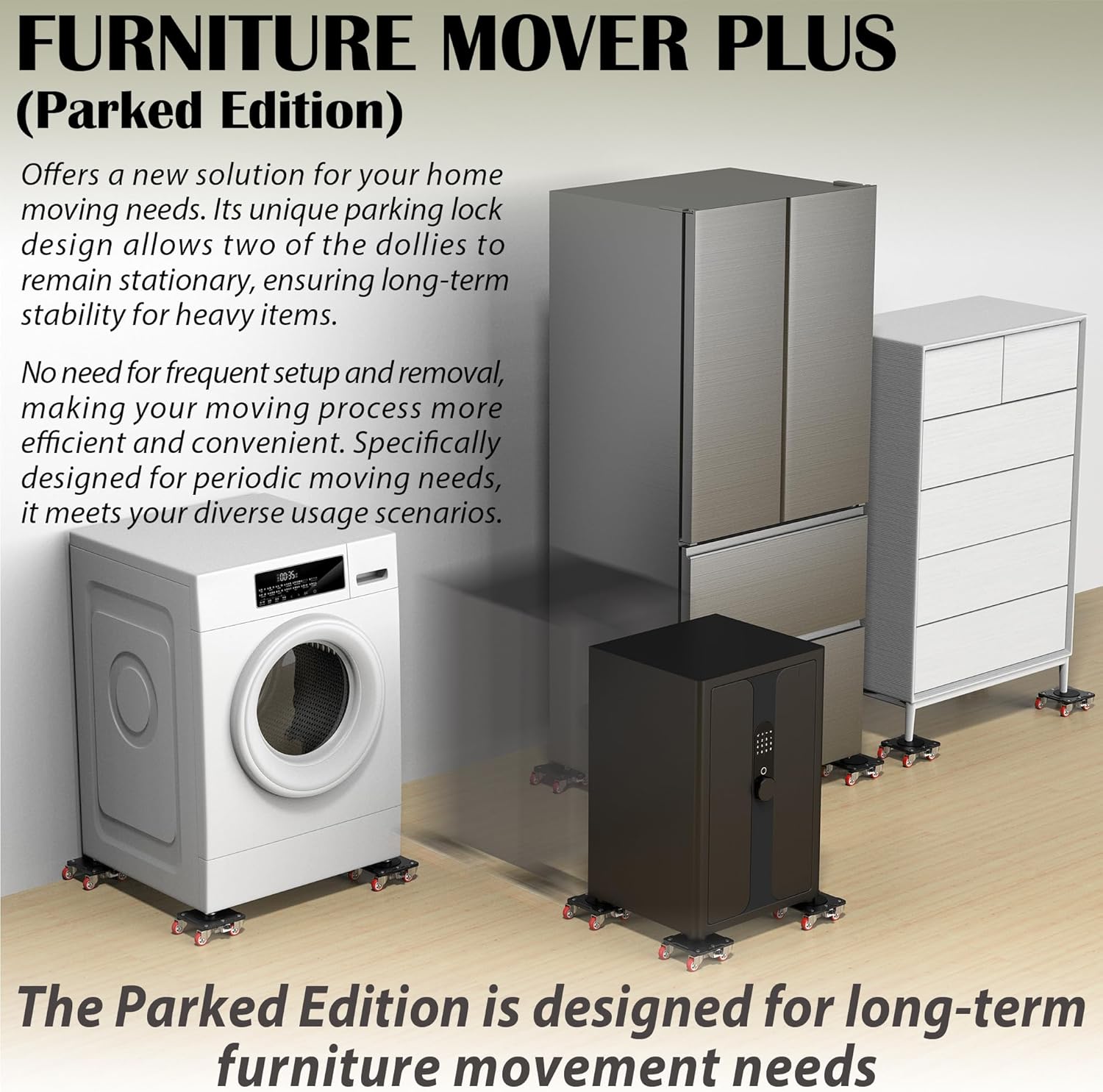 Thumbnail 5 de ONEON Heavy Duty Furniture Movers with Wheels Dolly – 1100 lbs capacity, 360° Castors, auxiliary lifter