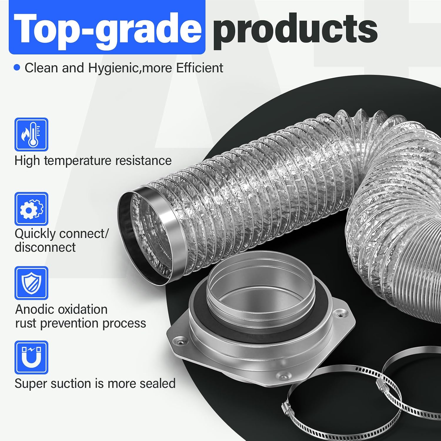 Detalle de Drfilty MV-180 Magnetic Dryer Vent Connector Kit, 4-Inch Hose