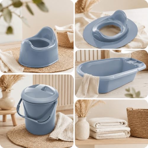 Detalle de Rotho Babydesign Bella Bambina Windeleimer 10 L – geruchsdicht, recycelter Kunststoff, blau