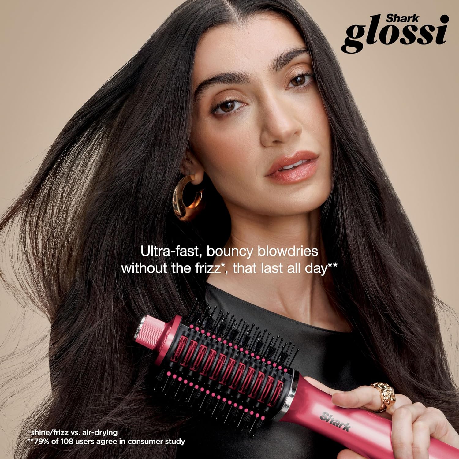 Detalle 2 de Shark Glossi 2-in-1 Hot Tool and Air Glosser Raspberry – Salon‑Quality at Home