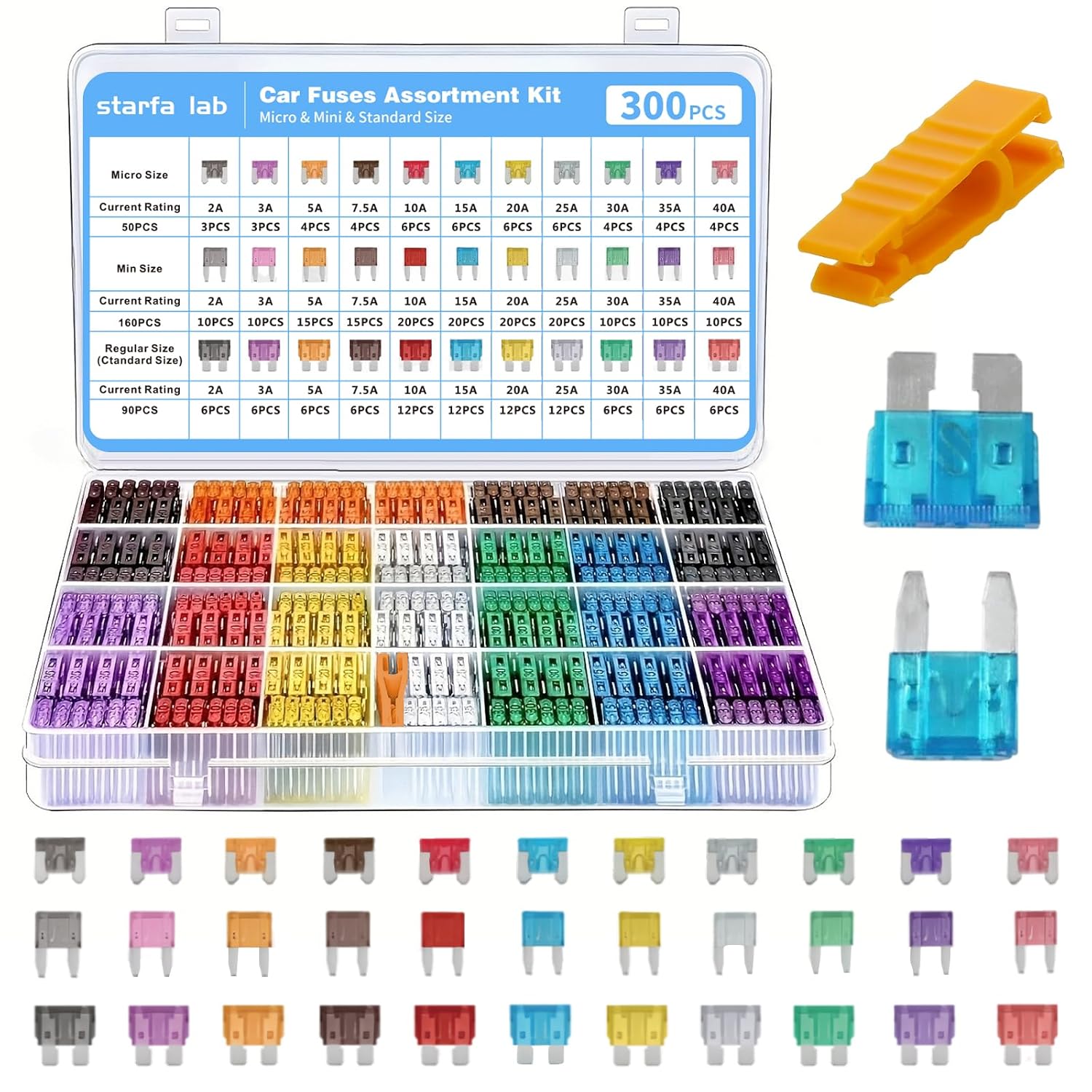 Detalle de Car fuse kit 300 pcs 2A-40A