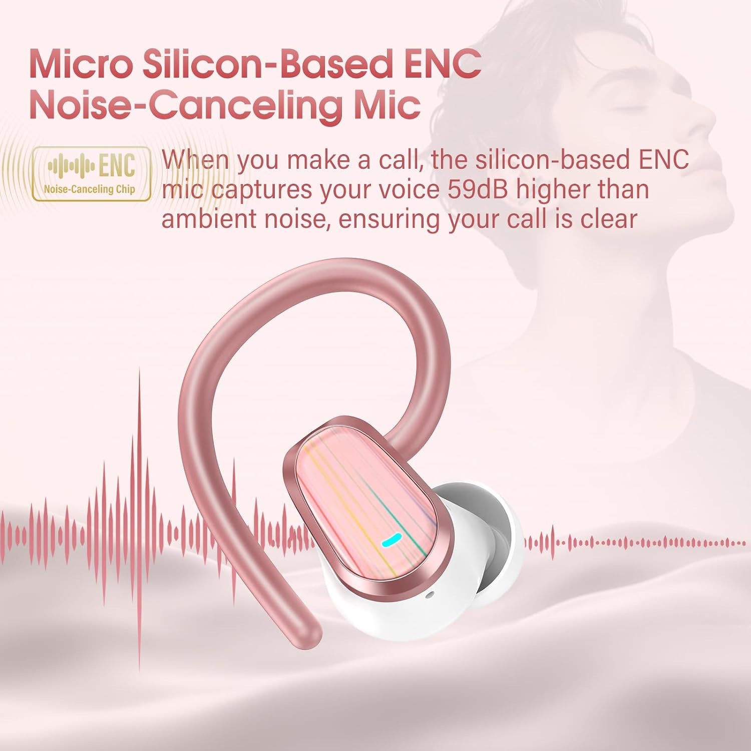 Detalle 2 de Wireless Sport Earbuds, Rose