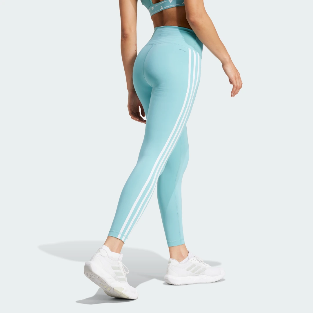 Detalle 2 de Adidas Mallas 7/8 Train Essentials High-Waisted 3 bandas – Turquesa