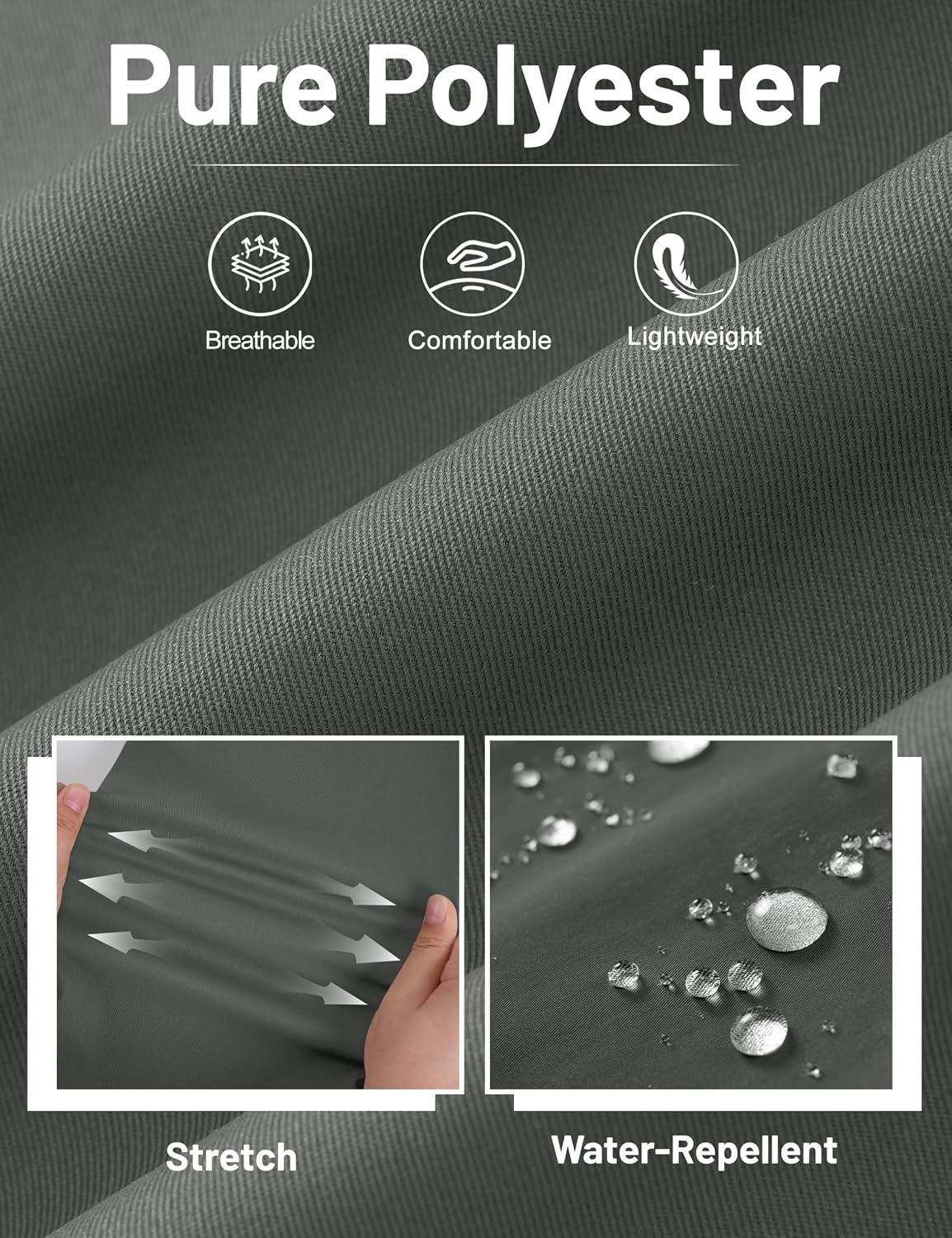 Thumbnail 3 de TACVASEN Men's Trousers: Lightweight Casual Gym Walking Pants with Pockets