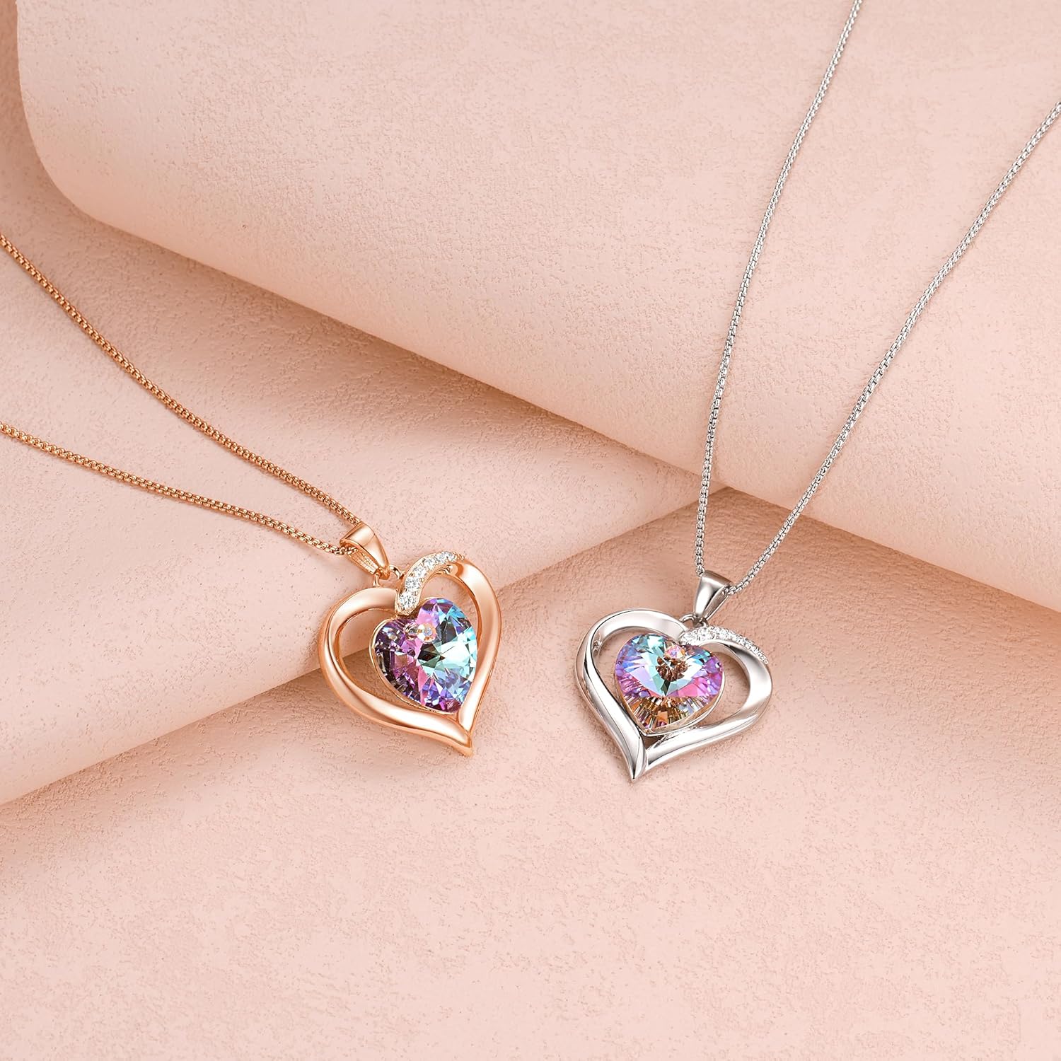 Thumbnail 4 de GEORGE · SMITH collana da donna con ciondolo cuore in cristallo placcato oro rosa 18 carati