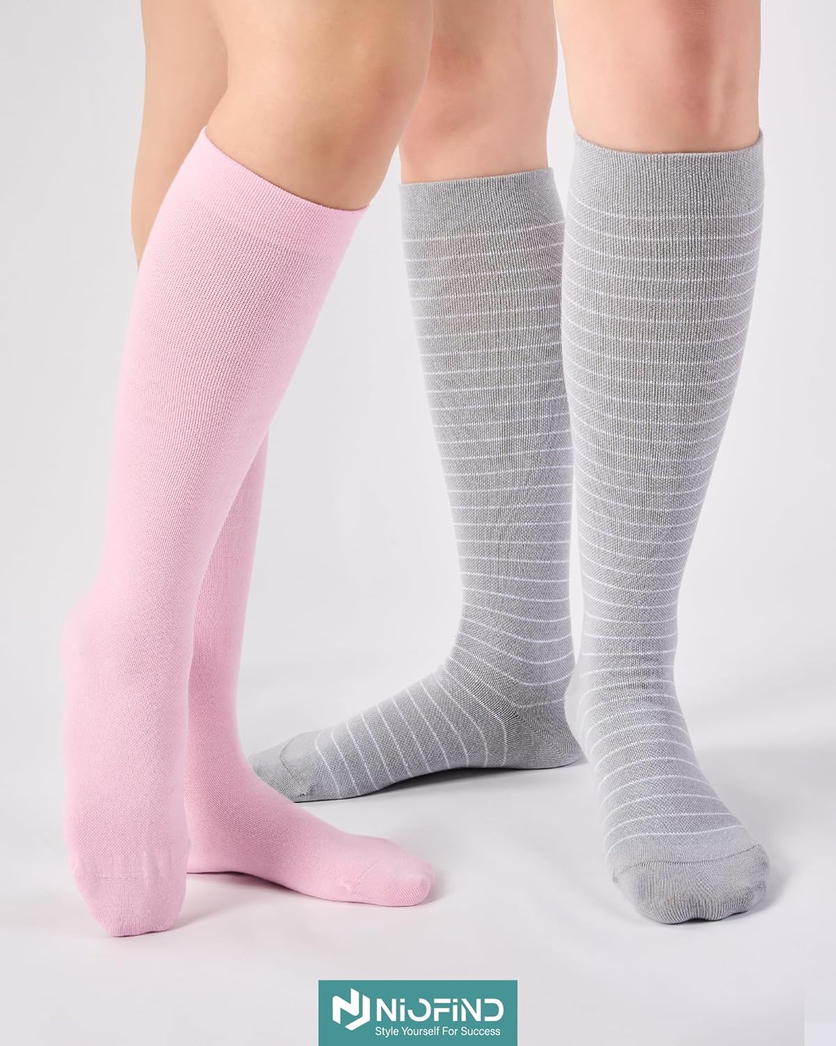 Thumbnail 1 de Niofind Kompressionsstrümpfe (2 Paar, bis zum Knie) für Damen & Herren – 65% Baumwolle, 20–30 mmHg