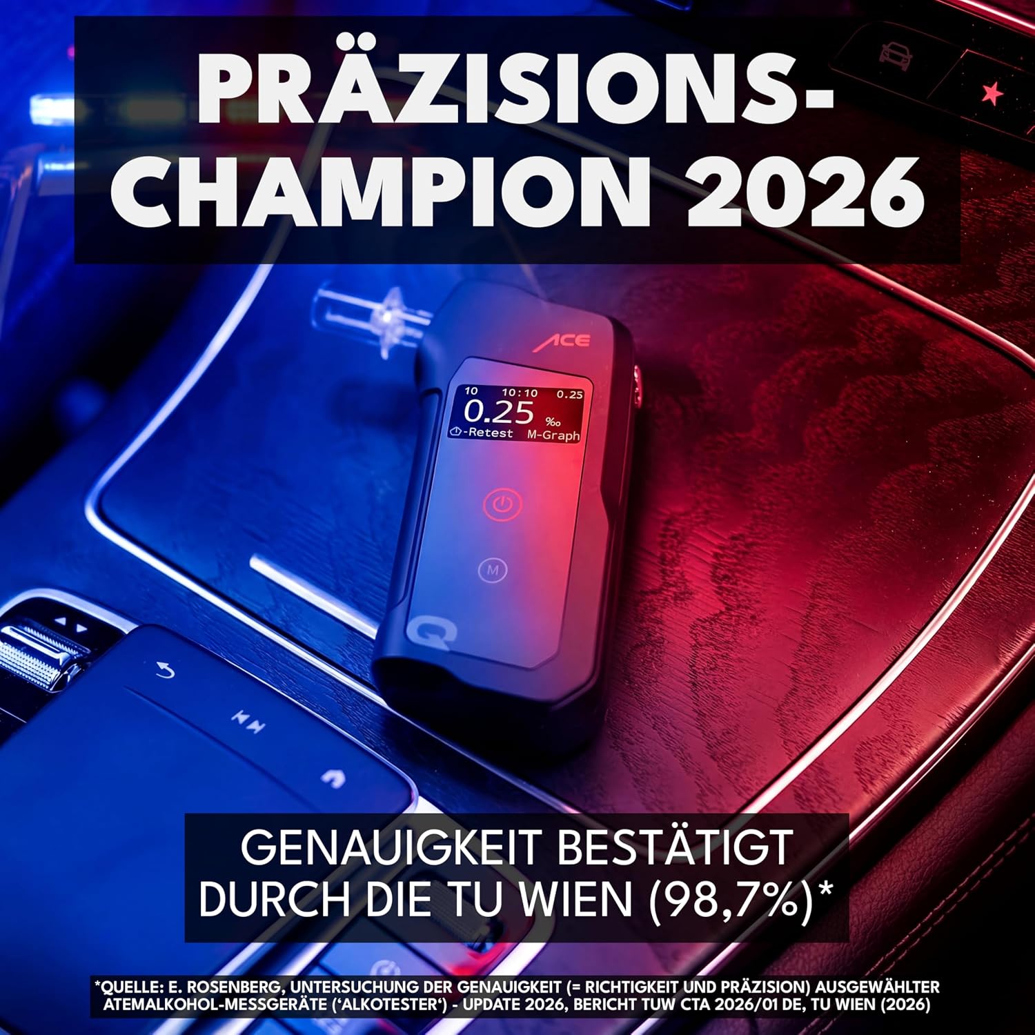 Thumbnail 1 de ACE Q Alkoholtester 98,7% Richtigkeit