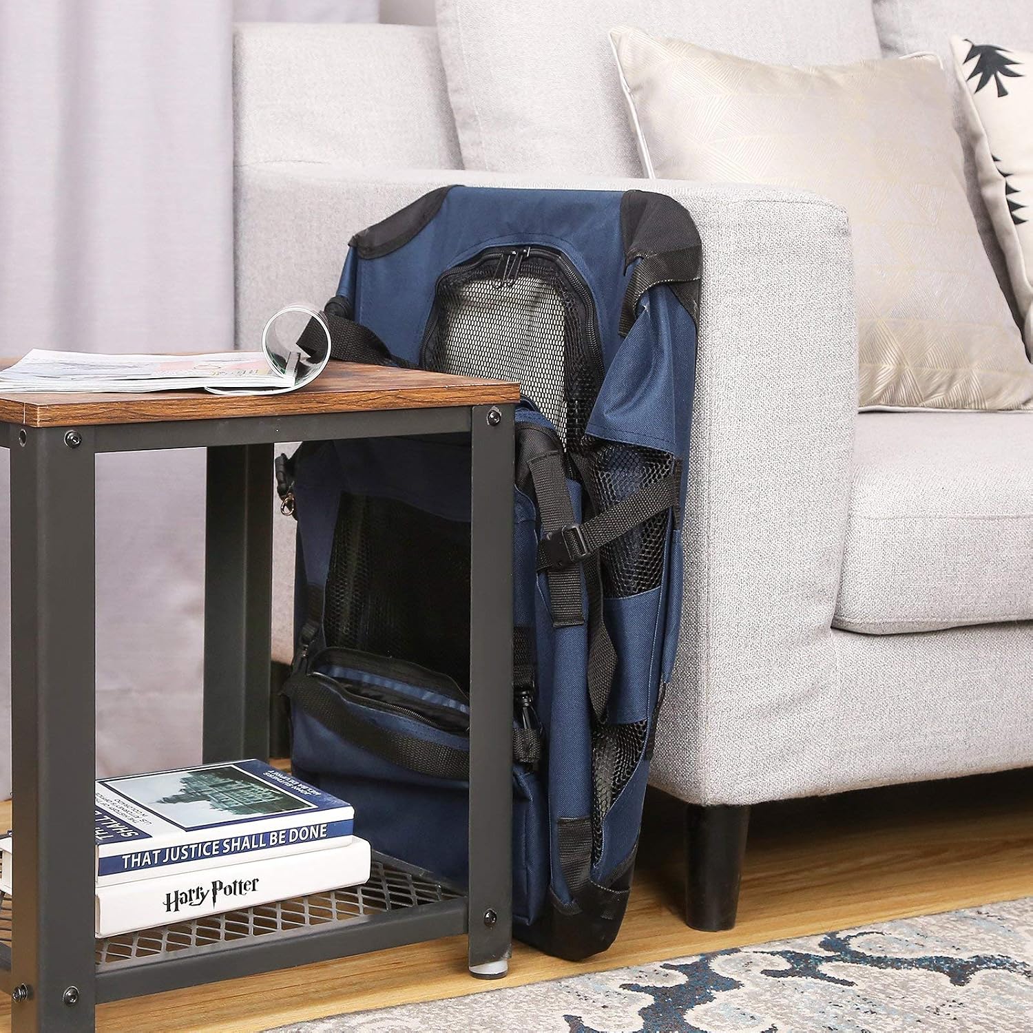 Detalle 2 de FEANDREA Trasportino per Cane, Gabbia Pieghevole L (70 x 52 x 52 cm) in Blu Scuro PDC70Z