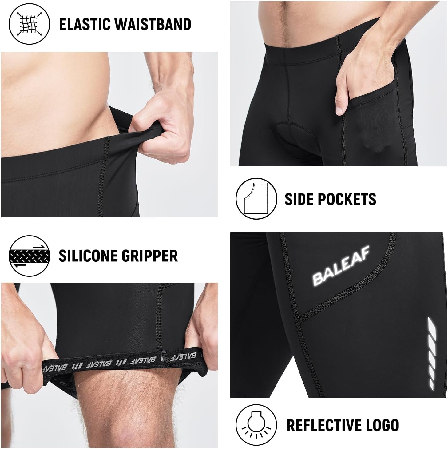 Thumbnail 4 de Baleaf Men's Padded Cycling Shorts with 3D Padding, Pockets and UPF 50+