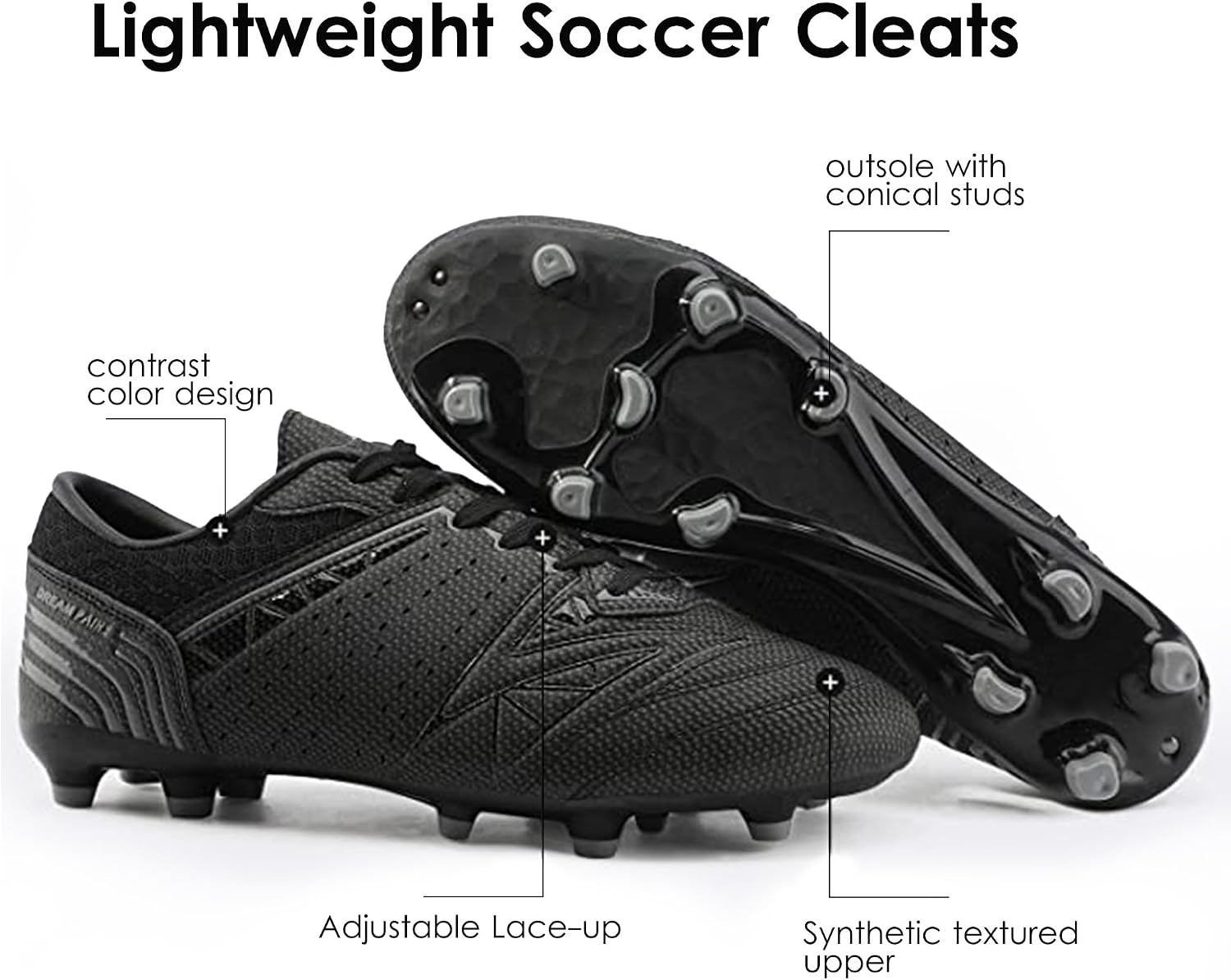 Detalle 2 de DREAM PAIRS Men’s Sport Flexible Lace-Up Light Weight Outdoor Cleats