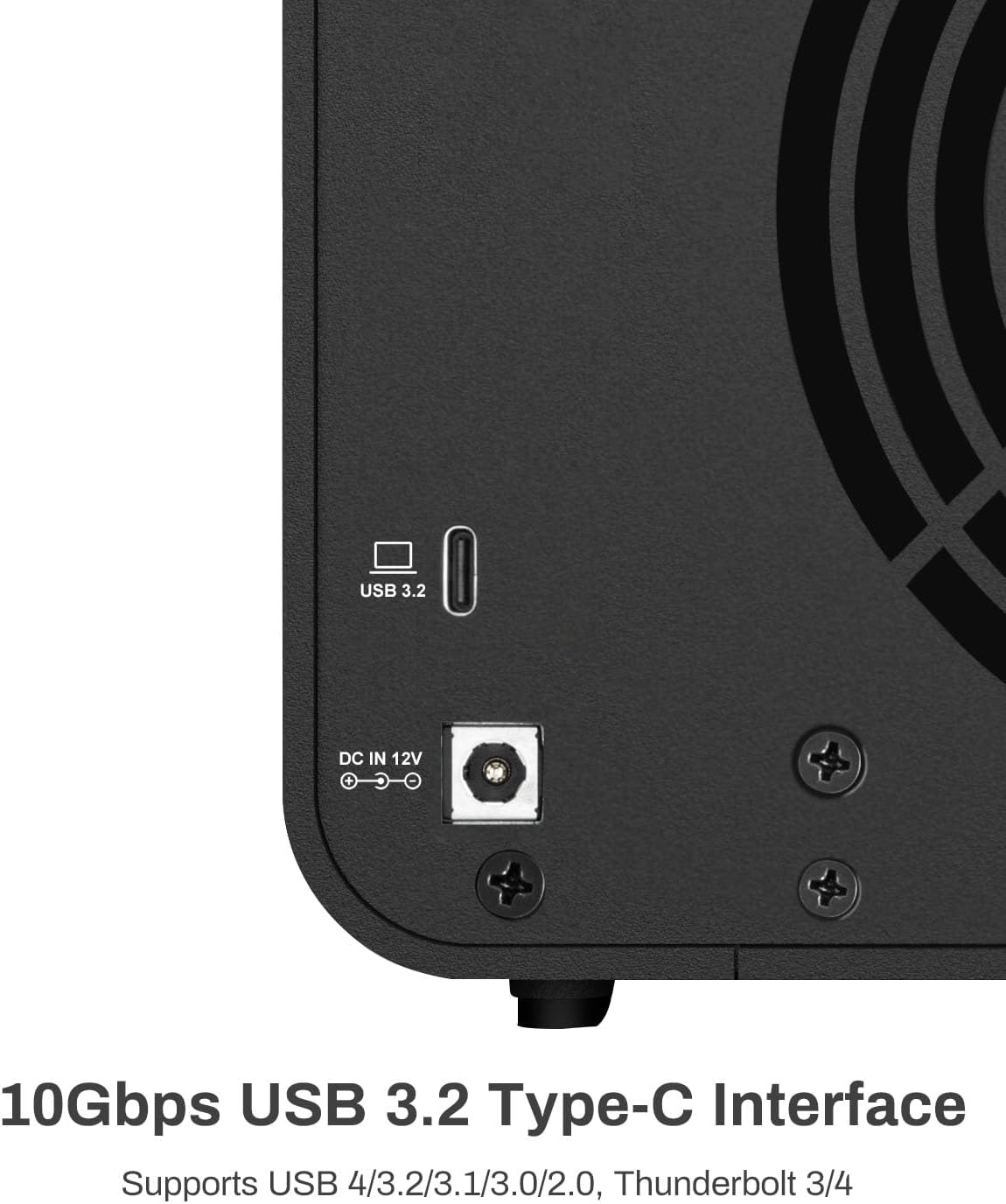 Detalle de TERRAMASTER D4-320 box USB 3.2 10 Gbps
