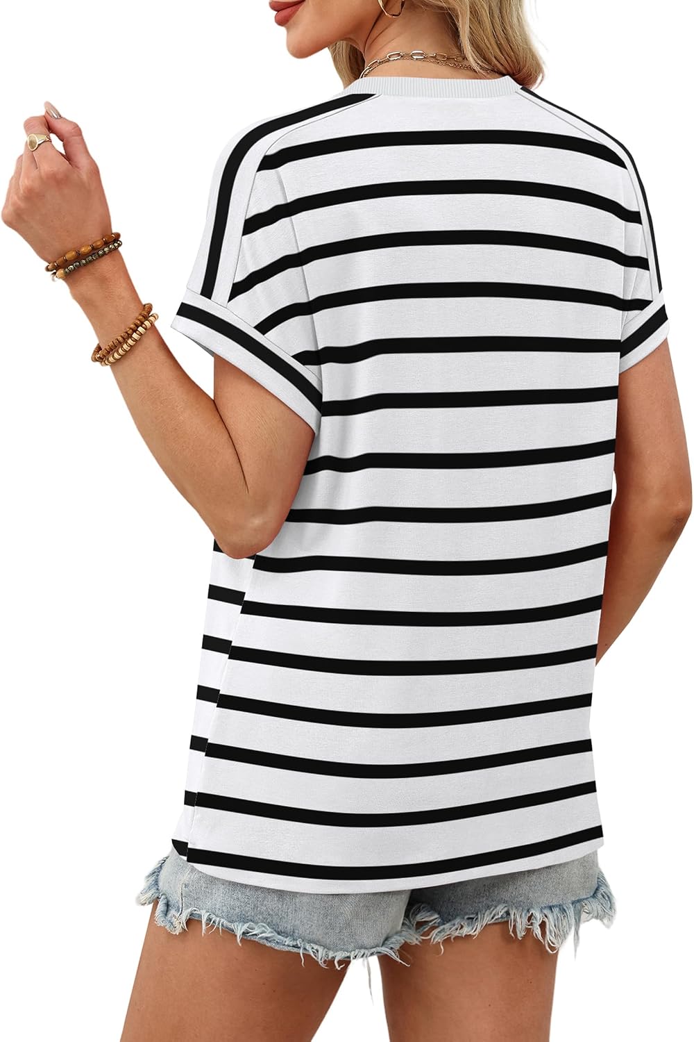 Detalle 1 de WIHOLL Women’s Short Sleeve Crewneck Tops (95% Polyester / 5% Spandex)