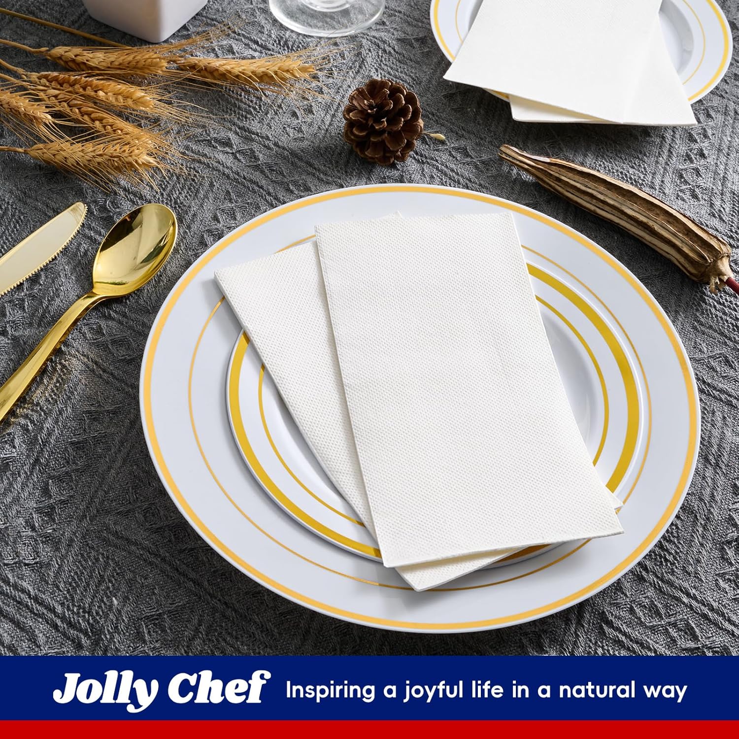 Thumbnail 3 de JOLLY CHEF 200-Pack Disposable Paper Napkins (2-Ply) for Guests