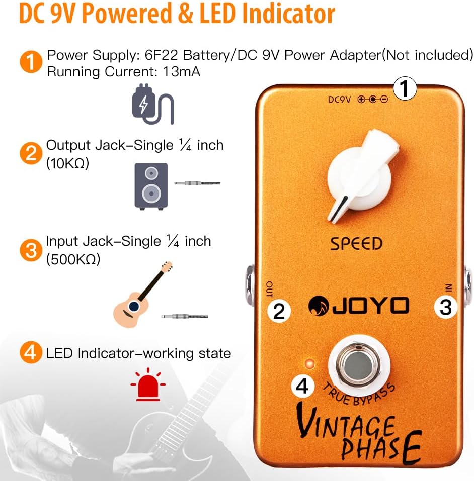 Thumbnail 5 de JOYO Analog Phaser Guitar Pedal JF-06