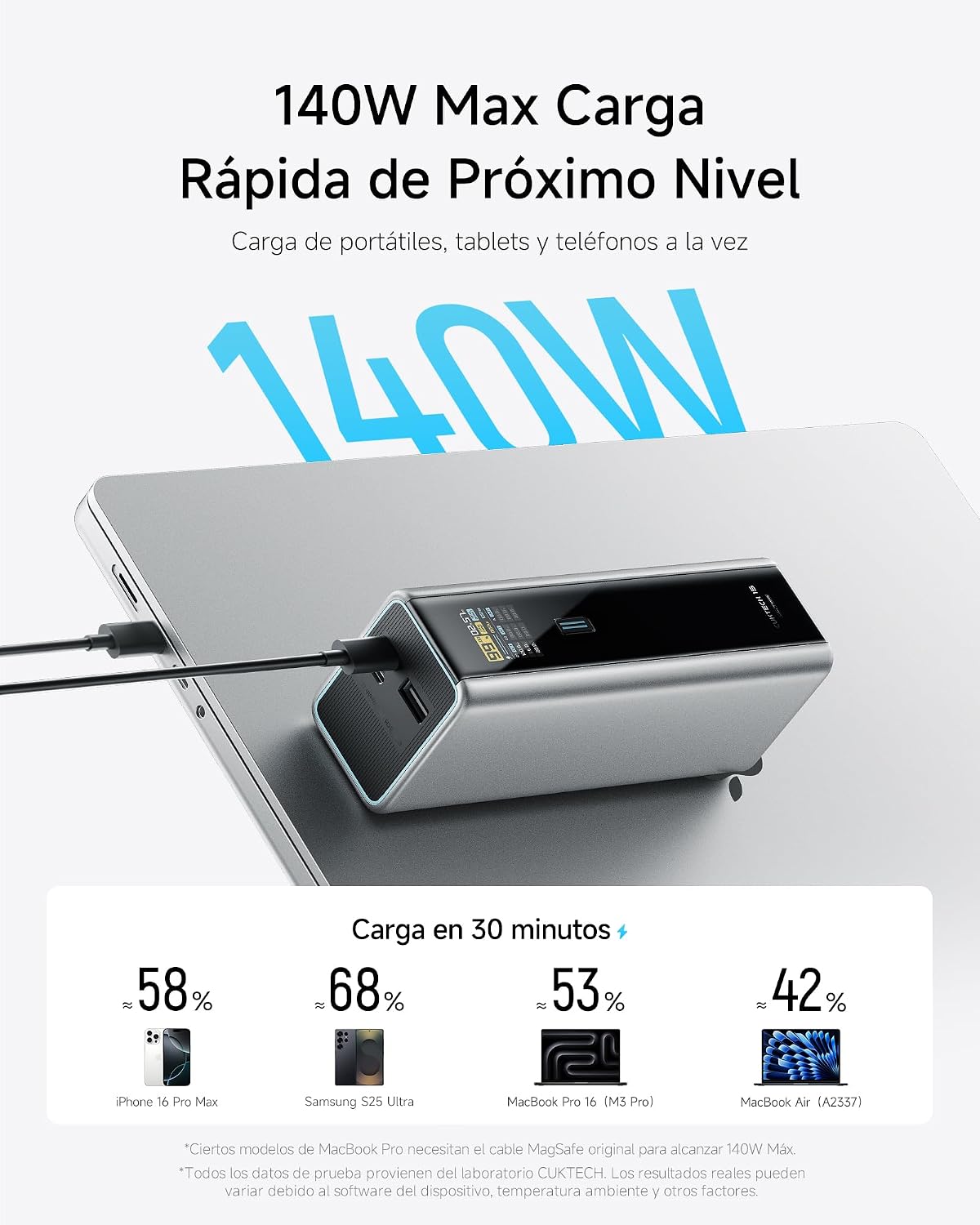 Detalle 2 de CUKTECH 15 Ultra Power Bank 20000mAh 210W
