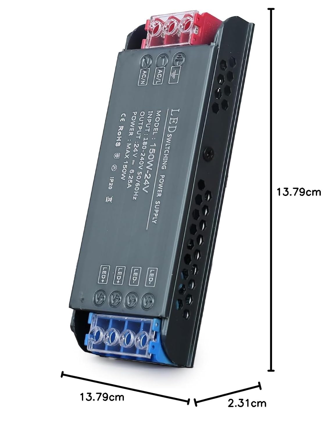 Thumbnail 6 de BRIMETI 1 Pièce-24V 150W LED-transformator, 24 V DC, 6,25 A