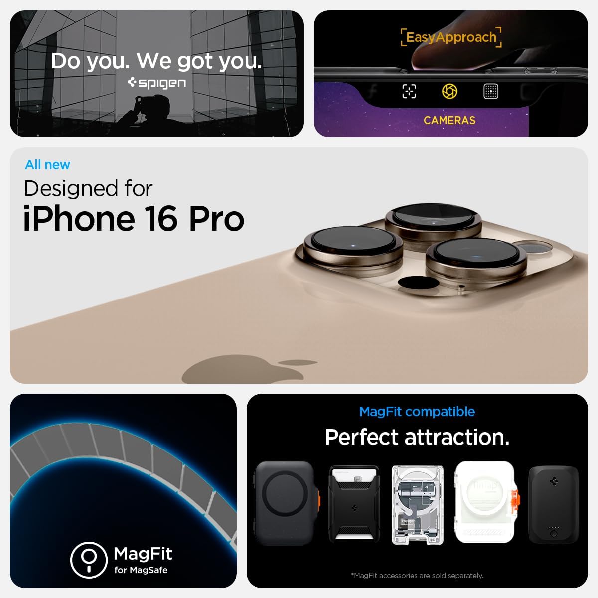Detalle de Spigen Ultra Hybrid MagFit pour iPhone 16 Pro 6,3 pouces – coque Zero One Titane Naturel (MagSafe)