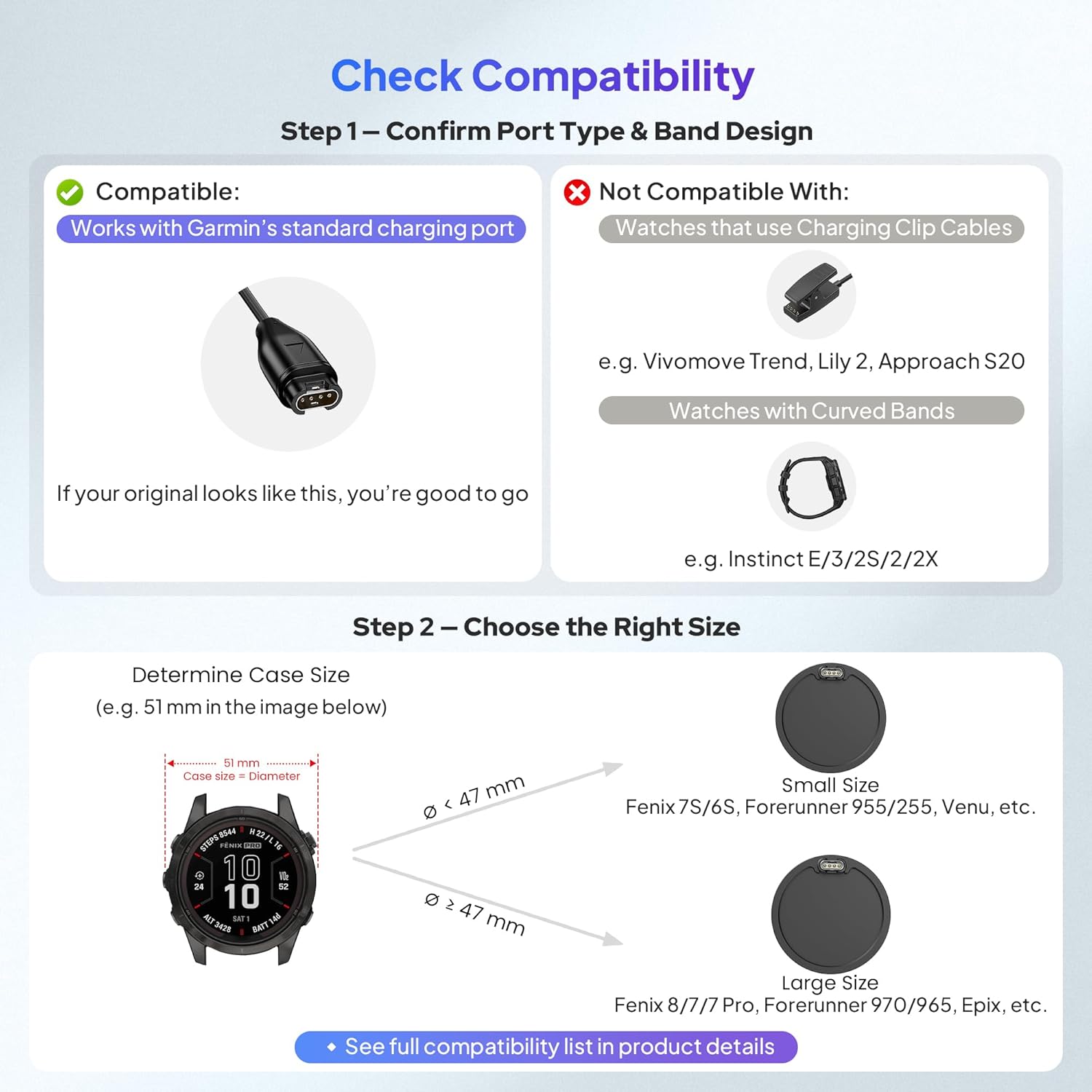 Thumbnail 1 de Elebase USB C Charger Adapter for Garmin Watch
