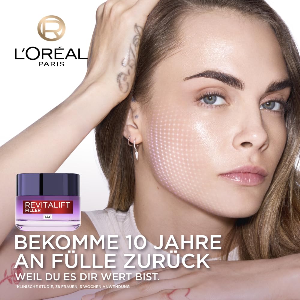 Detalle 2 de L'Oréal Paris Revitalift Filler Anti-Aging Gesichtspflege-Set: Hyaluron Tages- & Nachtpflege (2 x 50 ml)